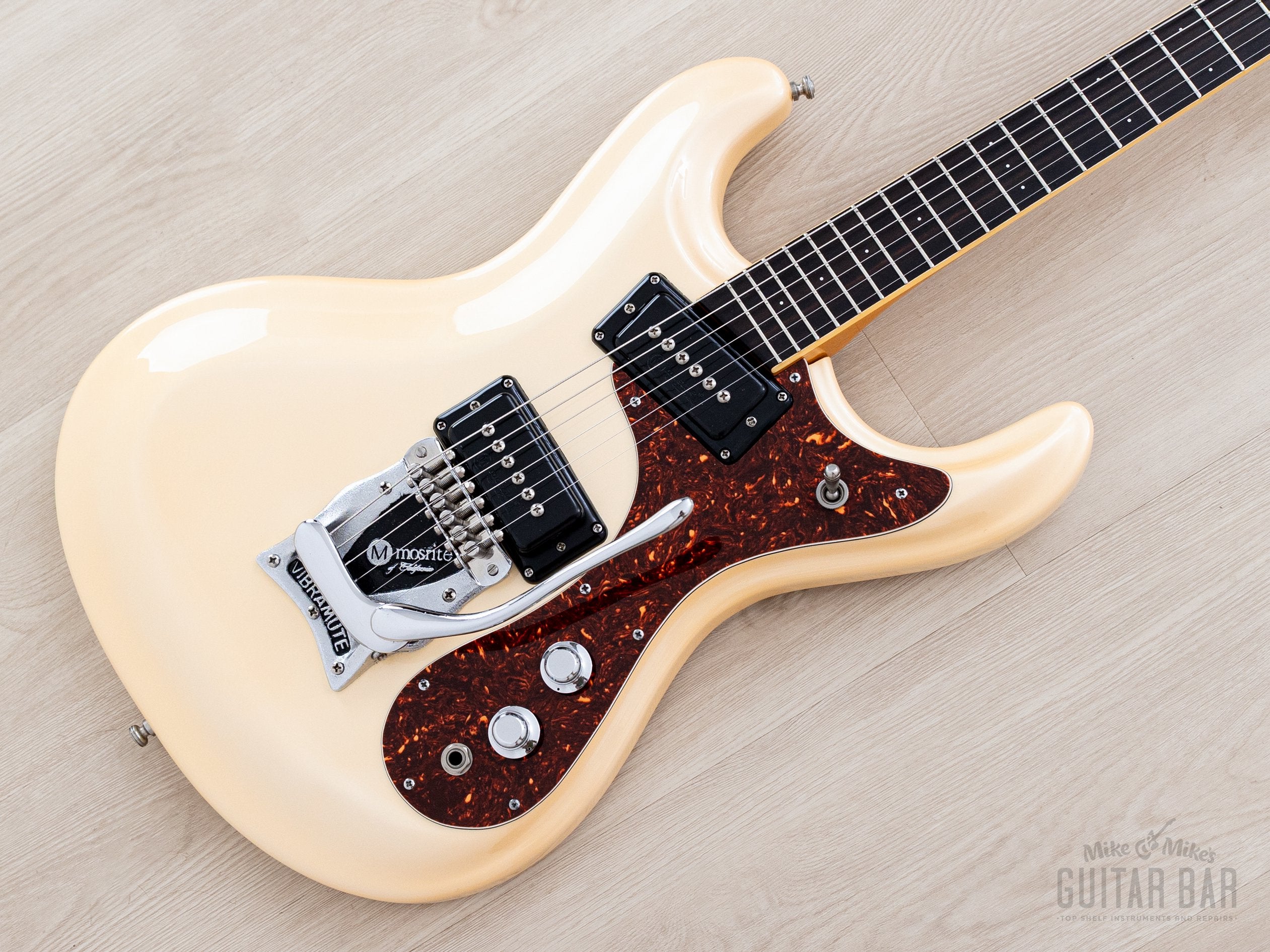 2000s Mosrite Ventures Model 1965 Vintage Reissue V-65 Pearl White w/