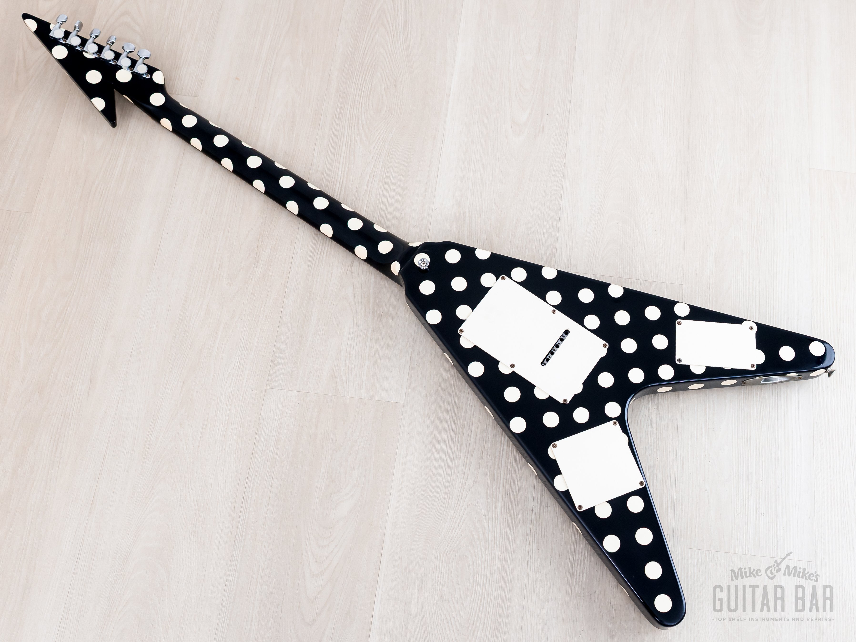 1980s Fernandes FV-105RR Randy Rhoads Flying V Polka Dot, Burny Japan