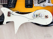 Mosrite Super Custom '65 pickguard lifted showing wiring and pots