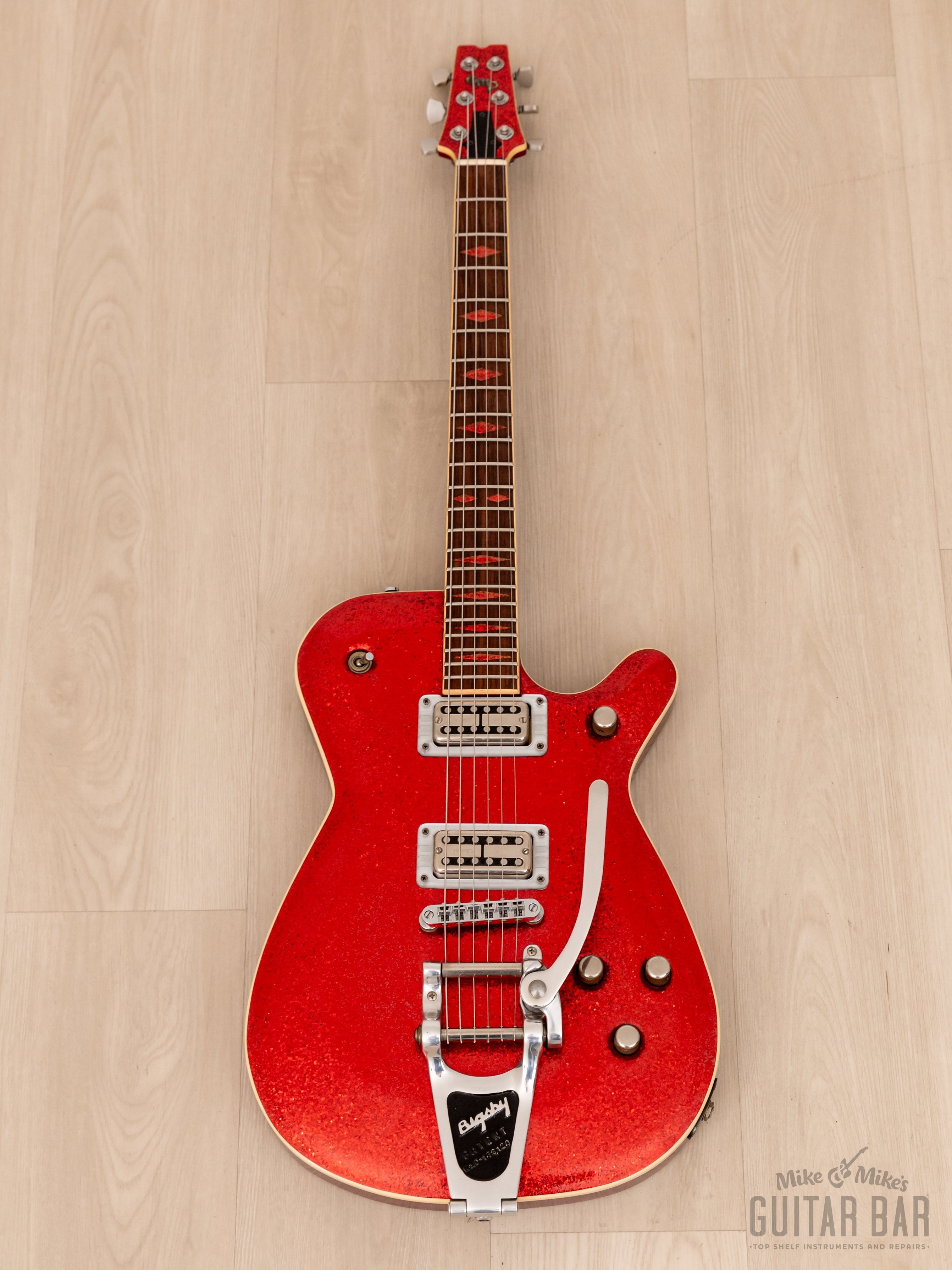 GMP Roxie Duo Jet-Style Guitar Red Metalflake w/ TV Jones MagnaTron Pickups, Case