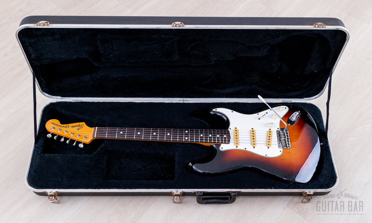 Guitar in the open hardshell case