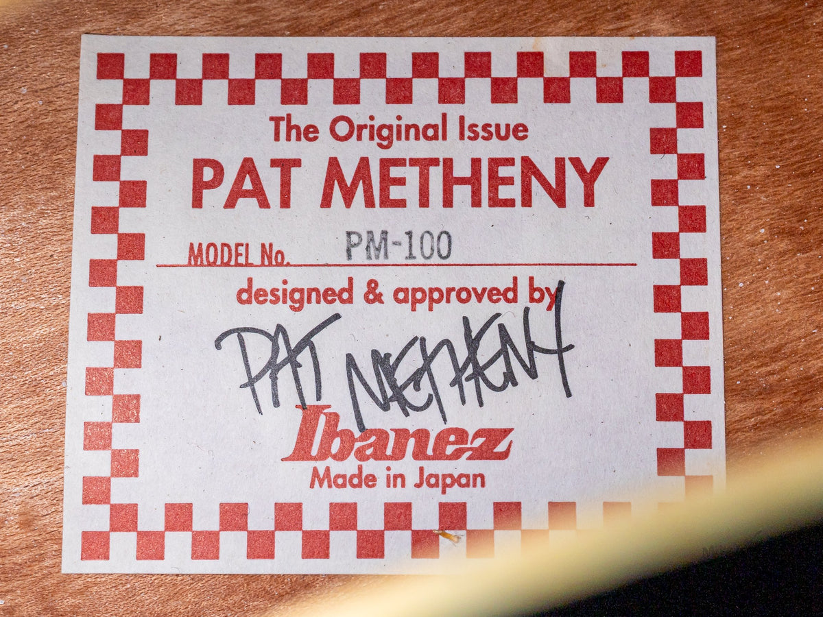 Ibanez PM100 Pat Metheny signed interior label, model PM-100