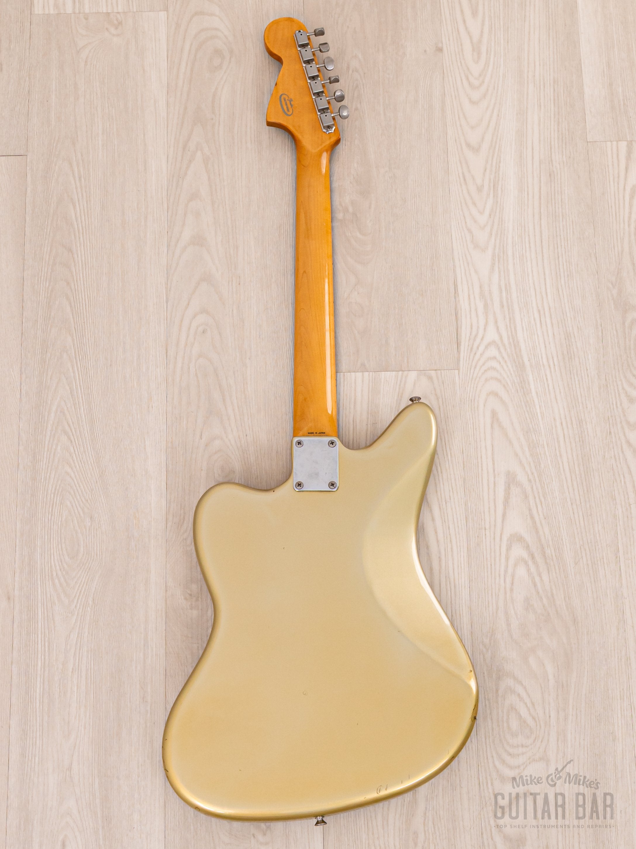 1993 Fender Order Made Jaguar '62 Vintage Reissue JG66 Shoreline Gold + Headstock w/ Case, Japan MIJ Fujigen