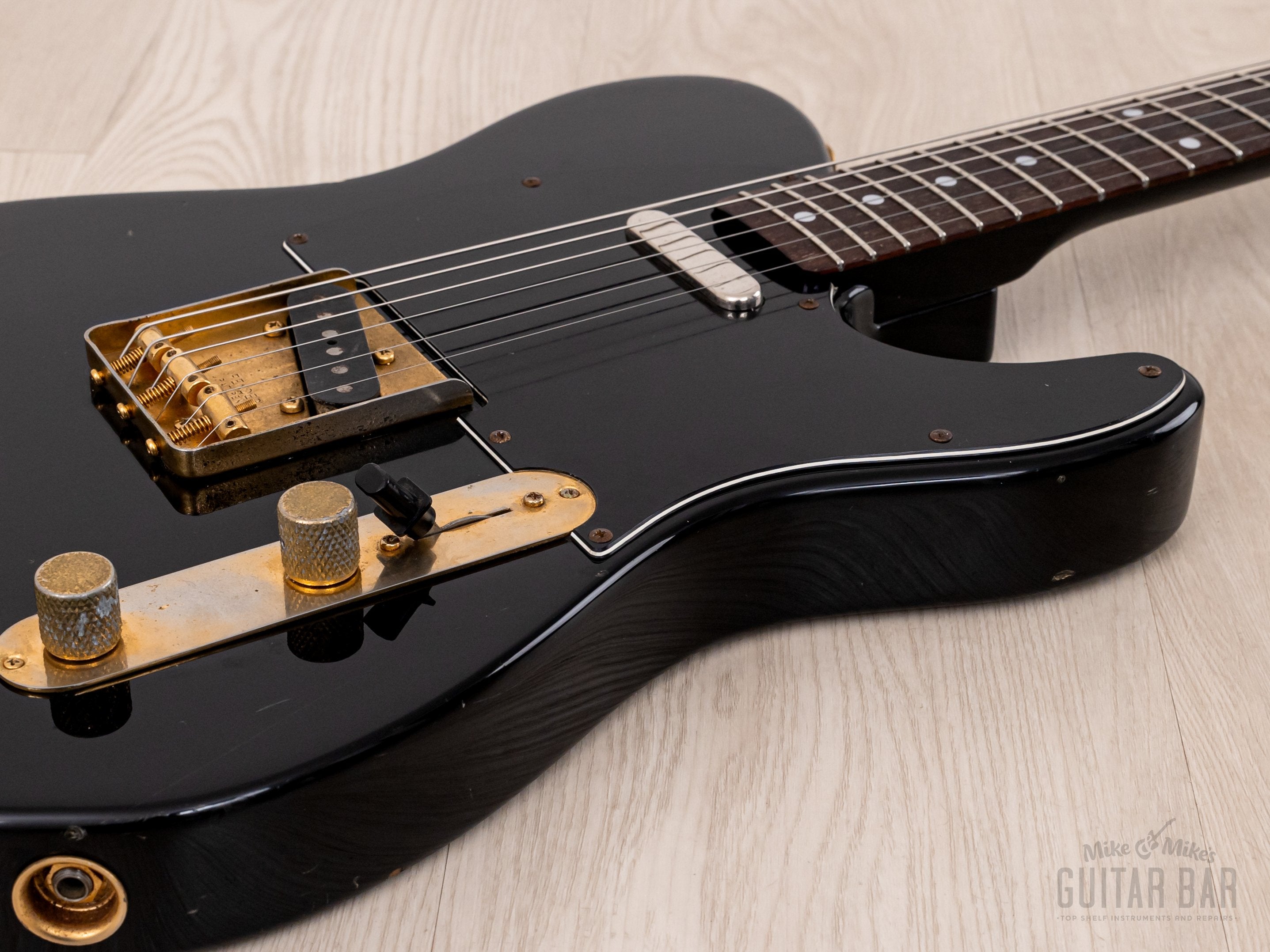 1988 Fender Telecaster TLG60-80 Vintage Guitar Black w/ Gold Hardware & Case, Japan MIJ Fujigen