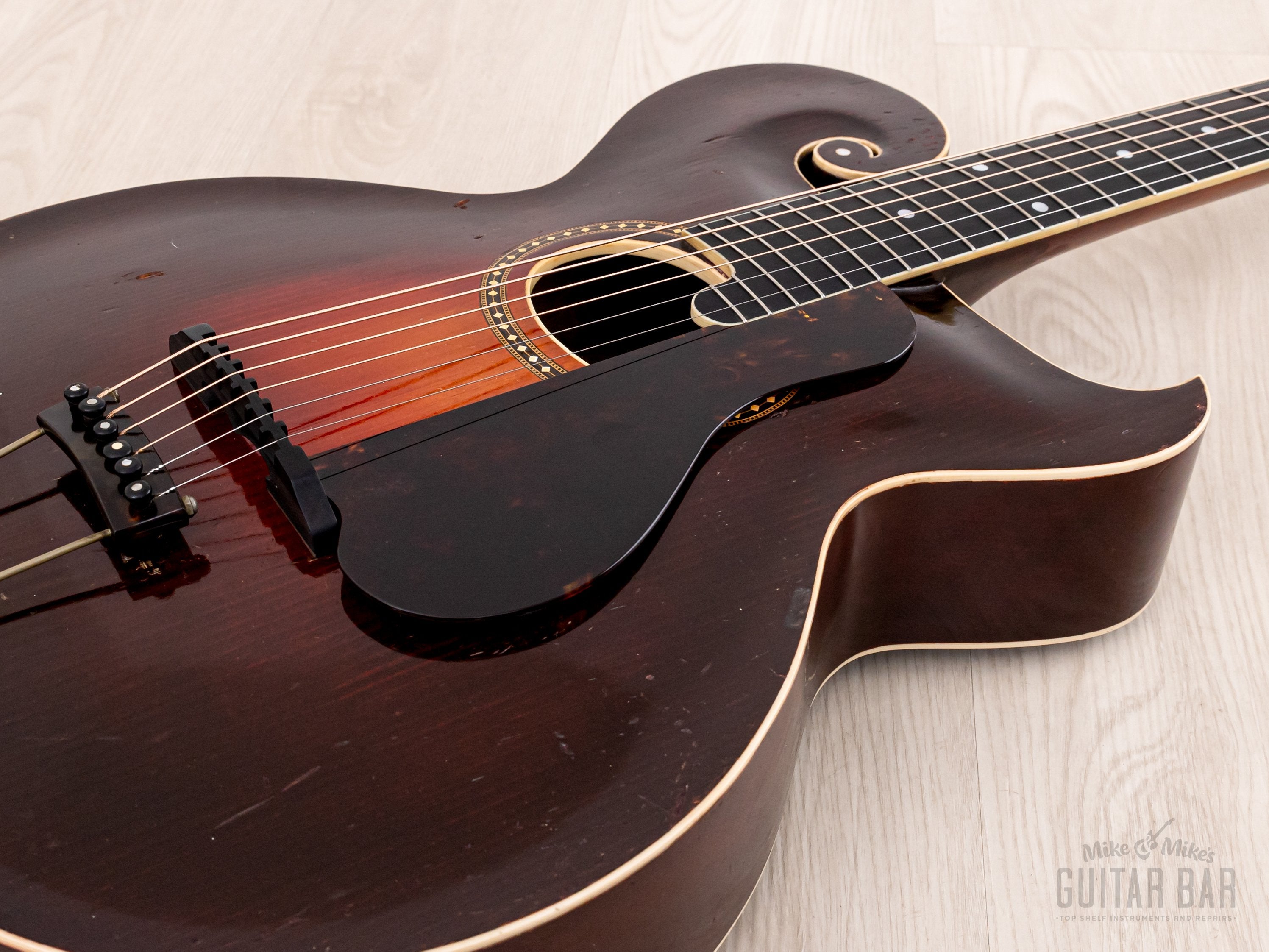 1920 Gibson Style O Vintage Scroll Body Carved Top Round Soundhole Archtop, Lloyd Loar Era w/ Case