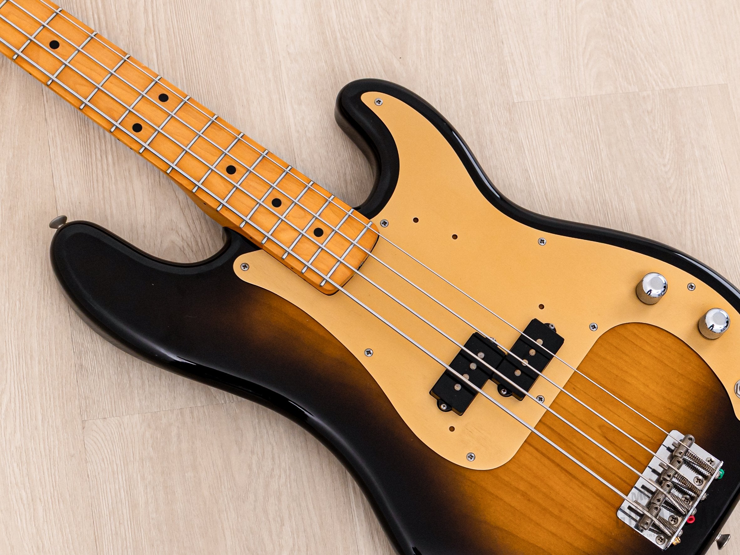 1982 Fender JV Precision Bass '57 Vintage Reissue PB57-95 Sunburst Lacquer w/ Fullerton USA Pickup, Japan MIJ Fujigen
