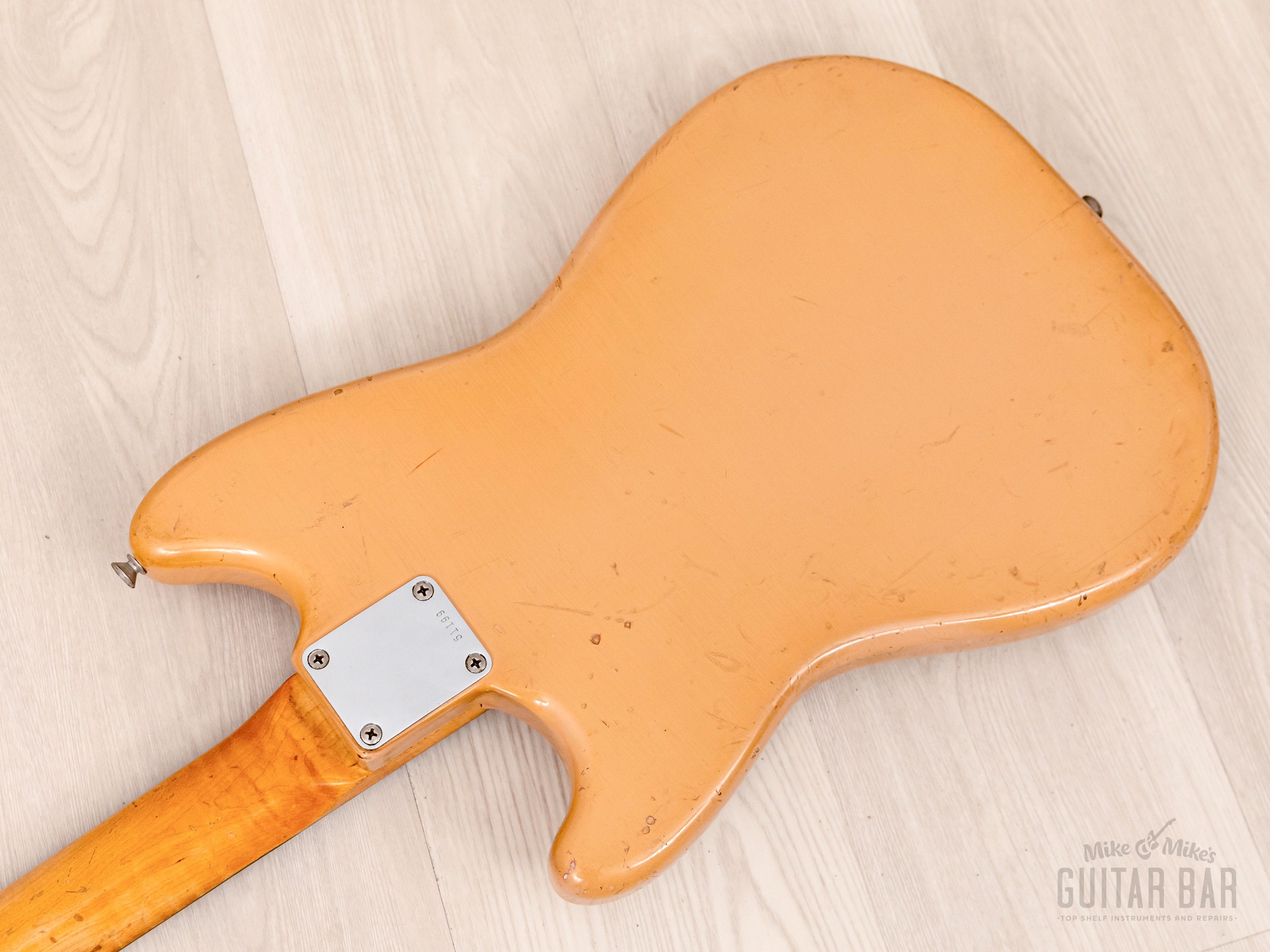 1960 Fender Duo Sonic Pre-CBS Vintage Guitar Desert Sand Slab Board w/ Bulwin Case, Cable