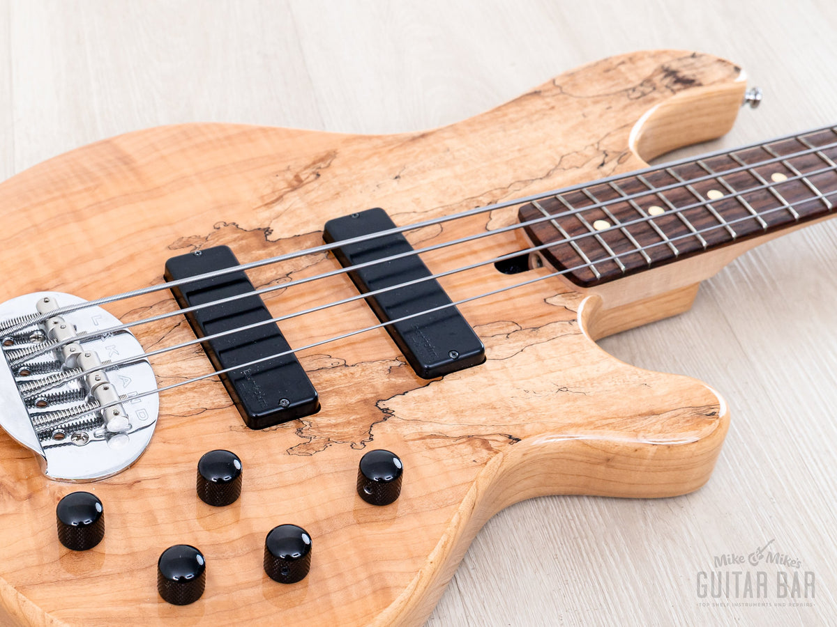 Low angle of body with Bartolini soapbar pickups and controls