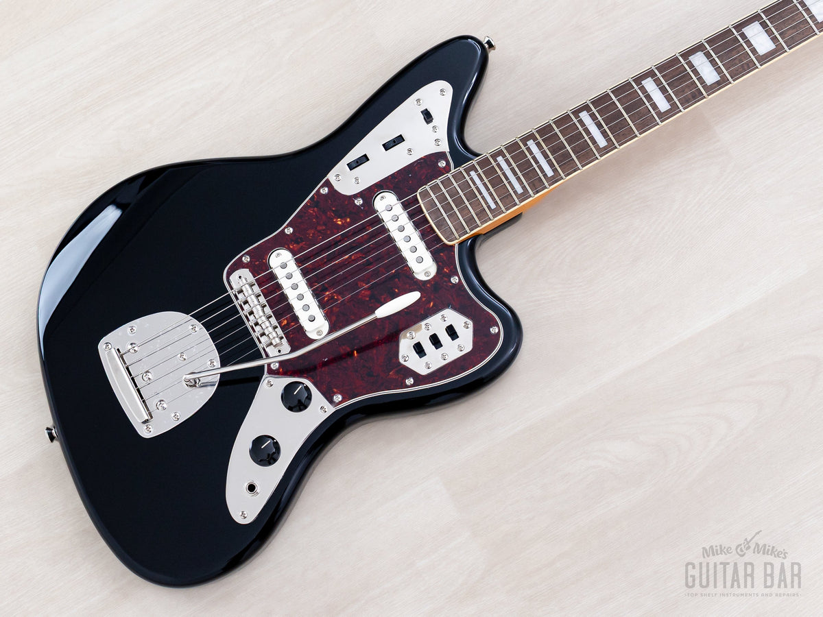 Squier Classic Vibe 70s Jaguar Black front angle view