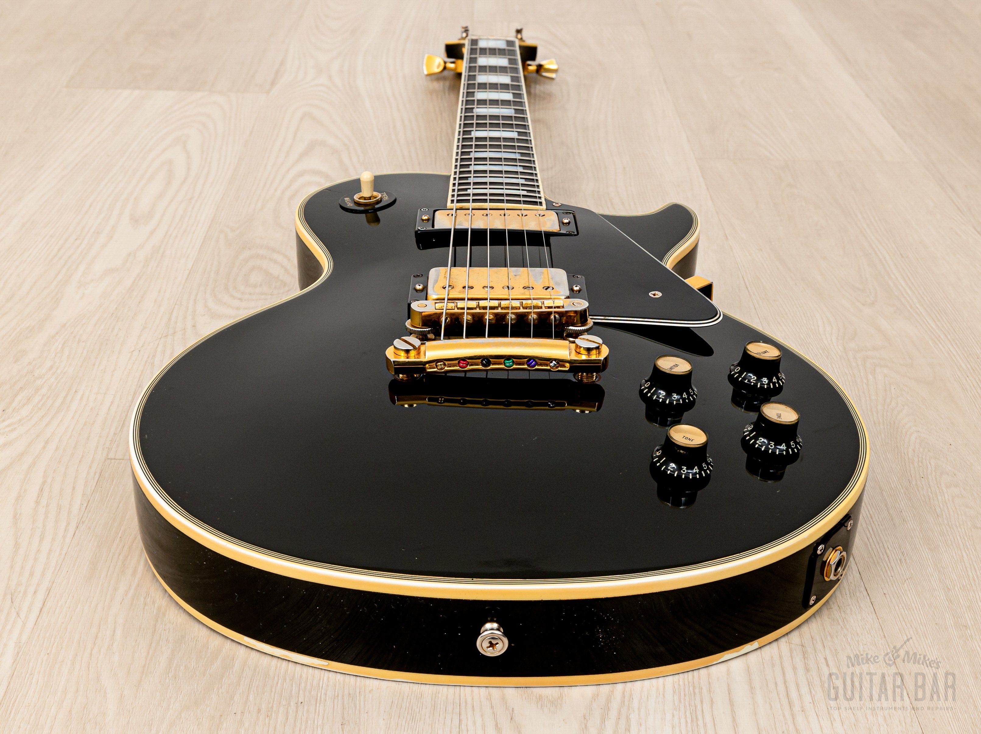1976 Gibson Les Paul Custom Black Beauty Vintage Electric Guitar w/ T Tops, Case