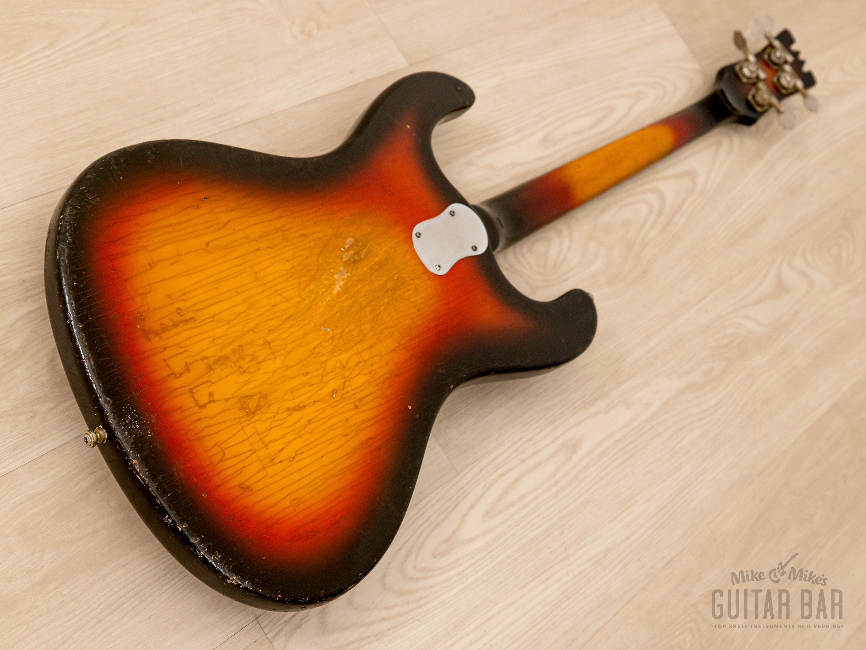 1965 Mosrite Ventures Model Vintage Short Scale Bass Two Pickup Sunburst w/ Case