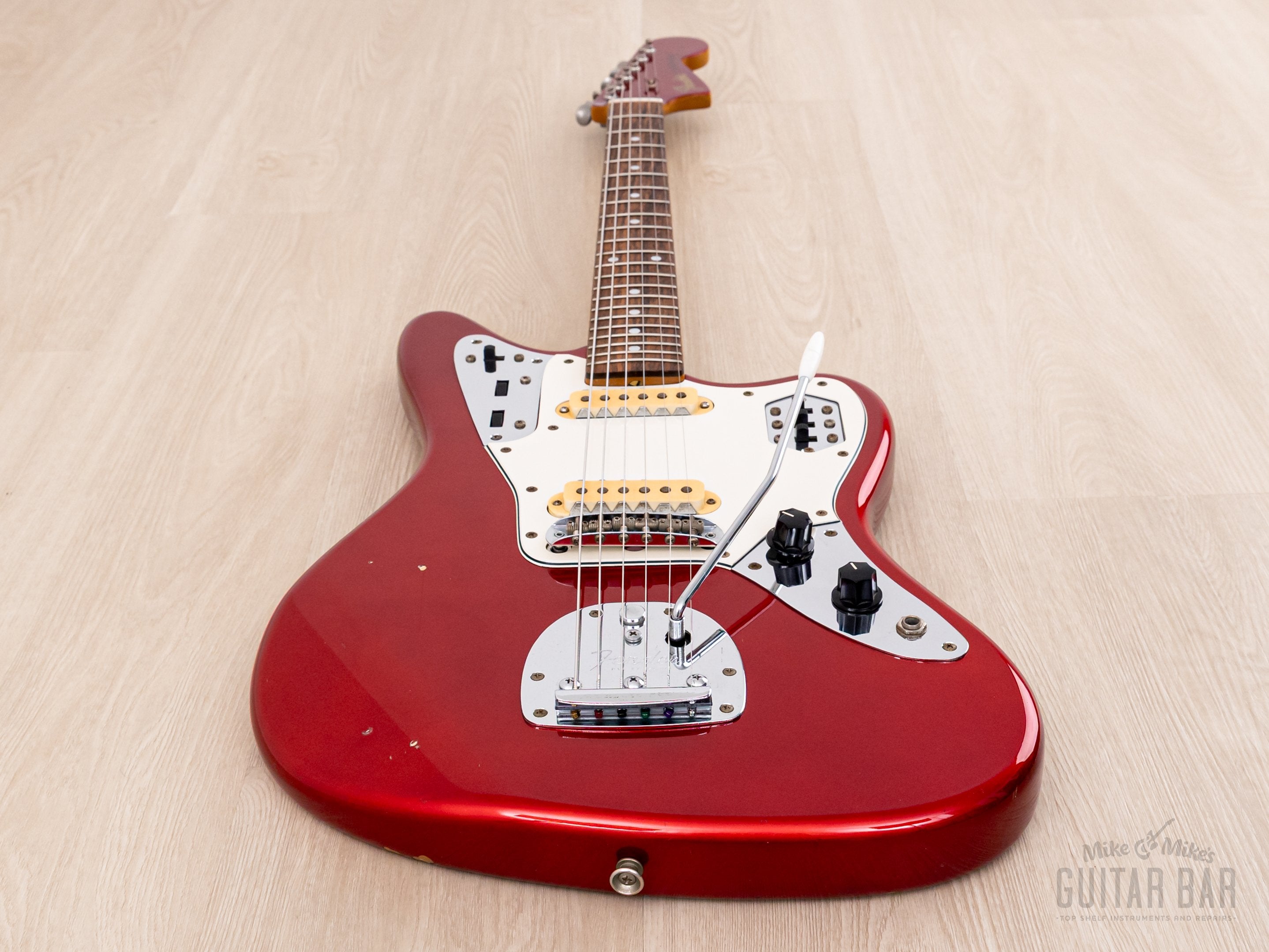 1999 Fender Jaguar '62 Vintage Reissue JG66-85 Candy Apple Red + Headstock, Japan CIJ