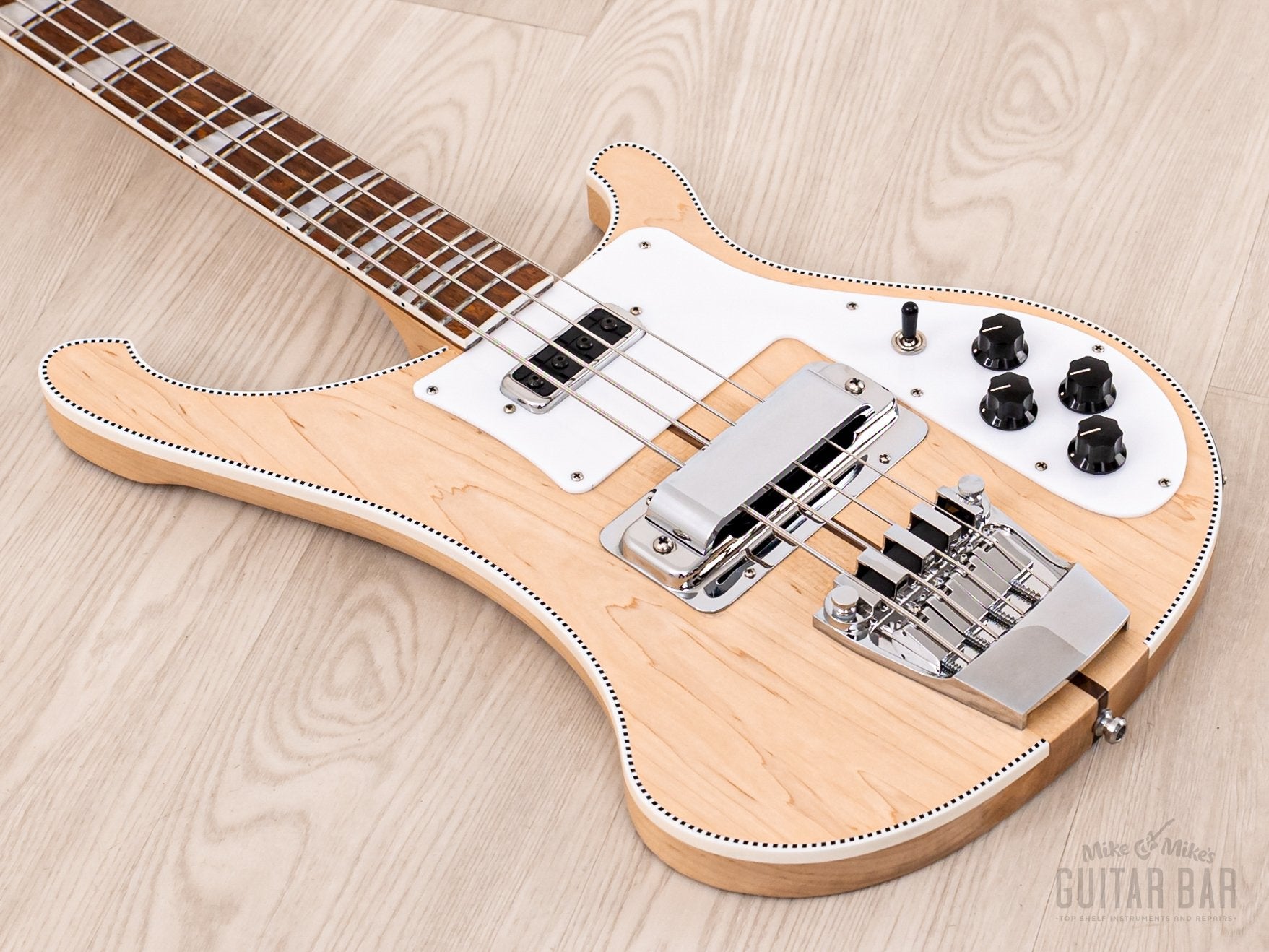 2022 Rickenbacker 4003 CB Satin Mapleglo Checkerboard Binding, Near-Mint w/ Case, Tags