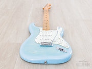 2024 Fender Hybrid II Stratocaster Flame Celeste Blue, front view, low angle