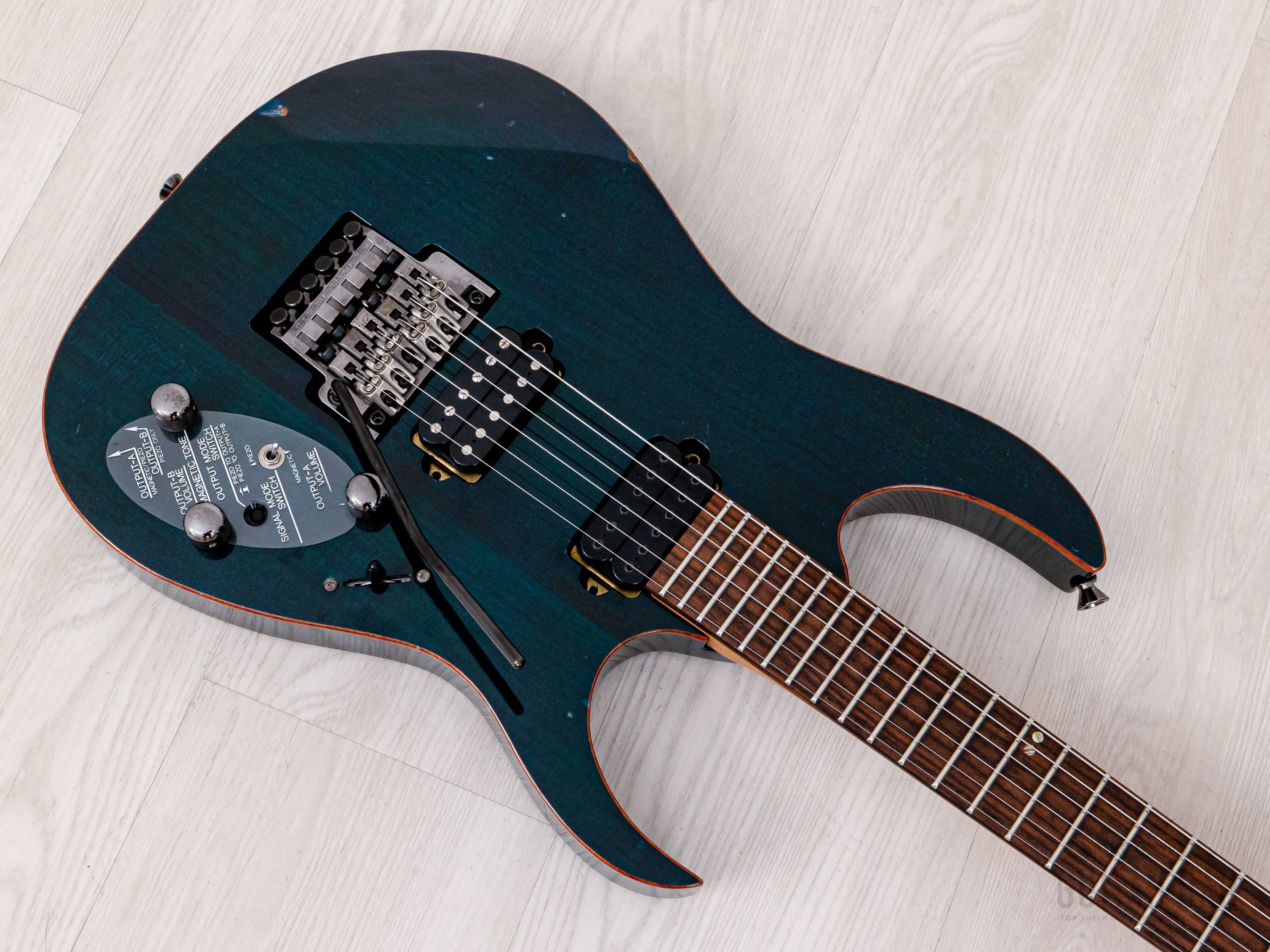 2000 Ibanez Prestige RG2020X Transparent Light Blue w/ DiMarzio + Piez