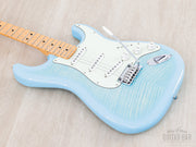 2024 Fender Hybrid II Stratocaster Flame Celeste Blue, body angled view, bass side