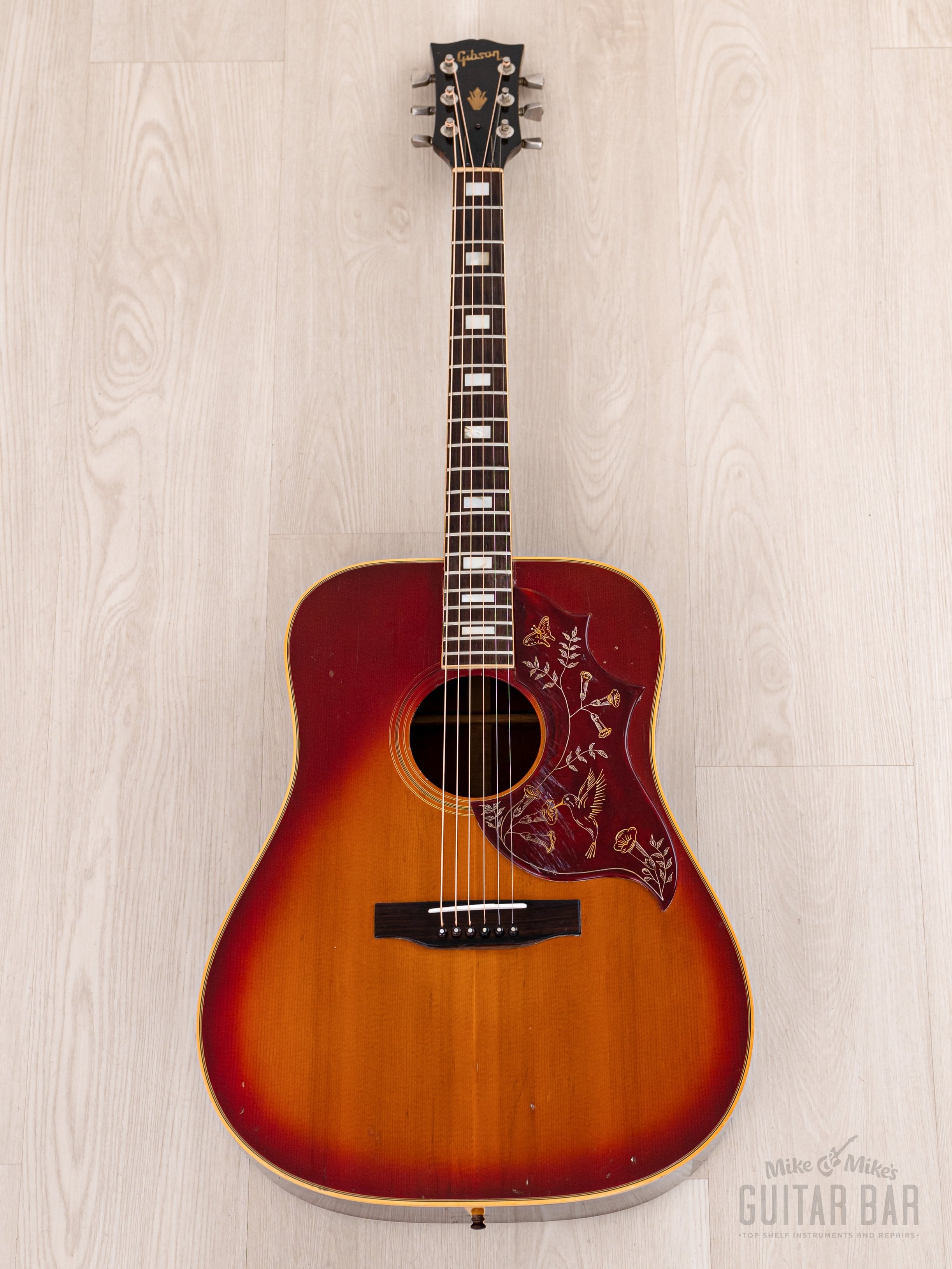 1976 Gibson Hummingbird Custom Vintage Dreadnought Acoustic Guitar Sunburst w/ Case
