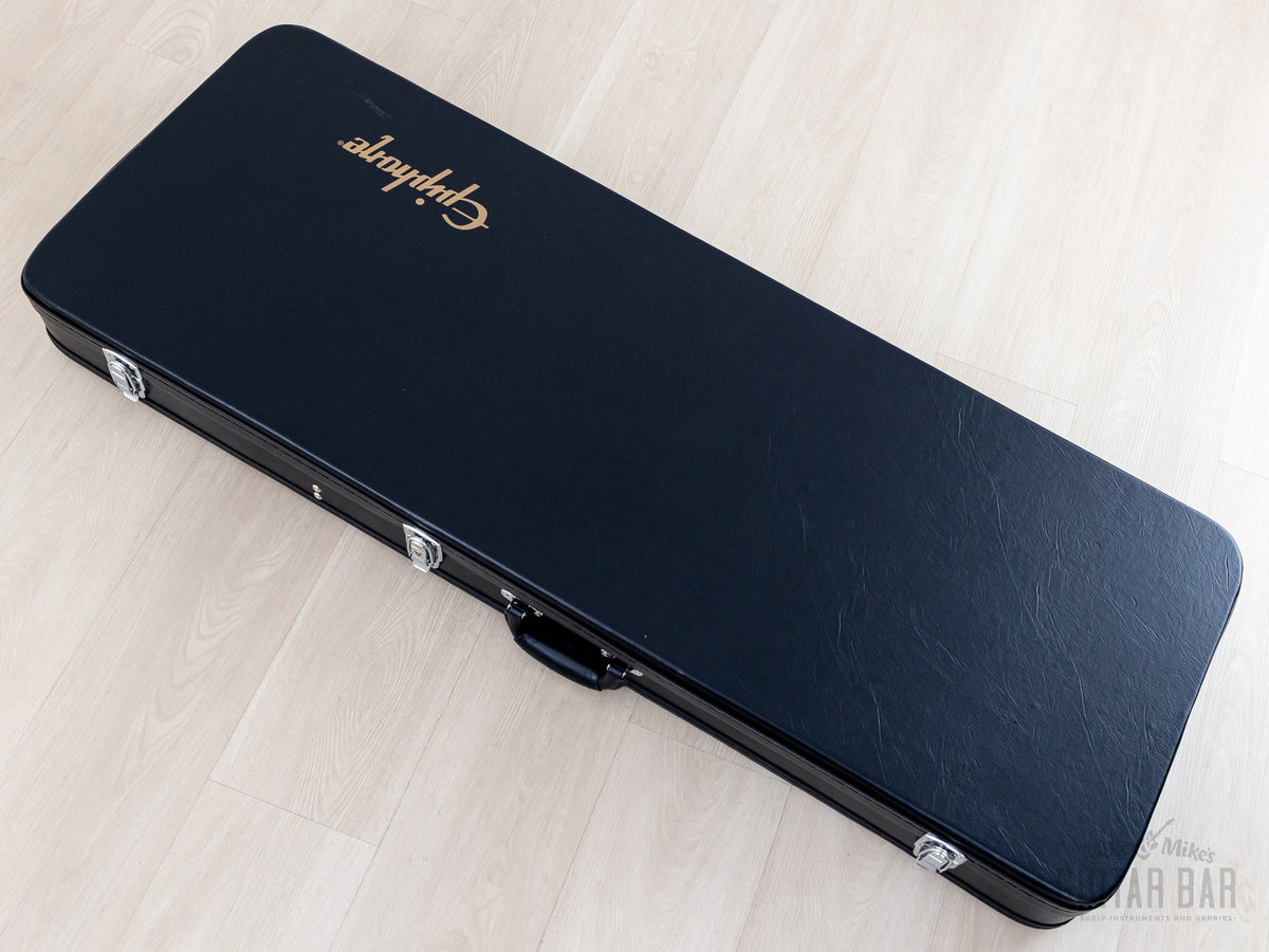Black Epiphone hardshell case, closed