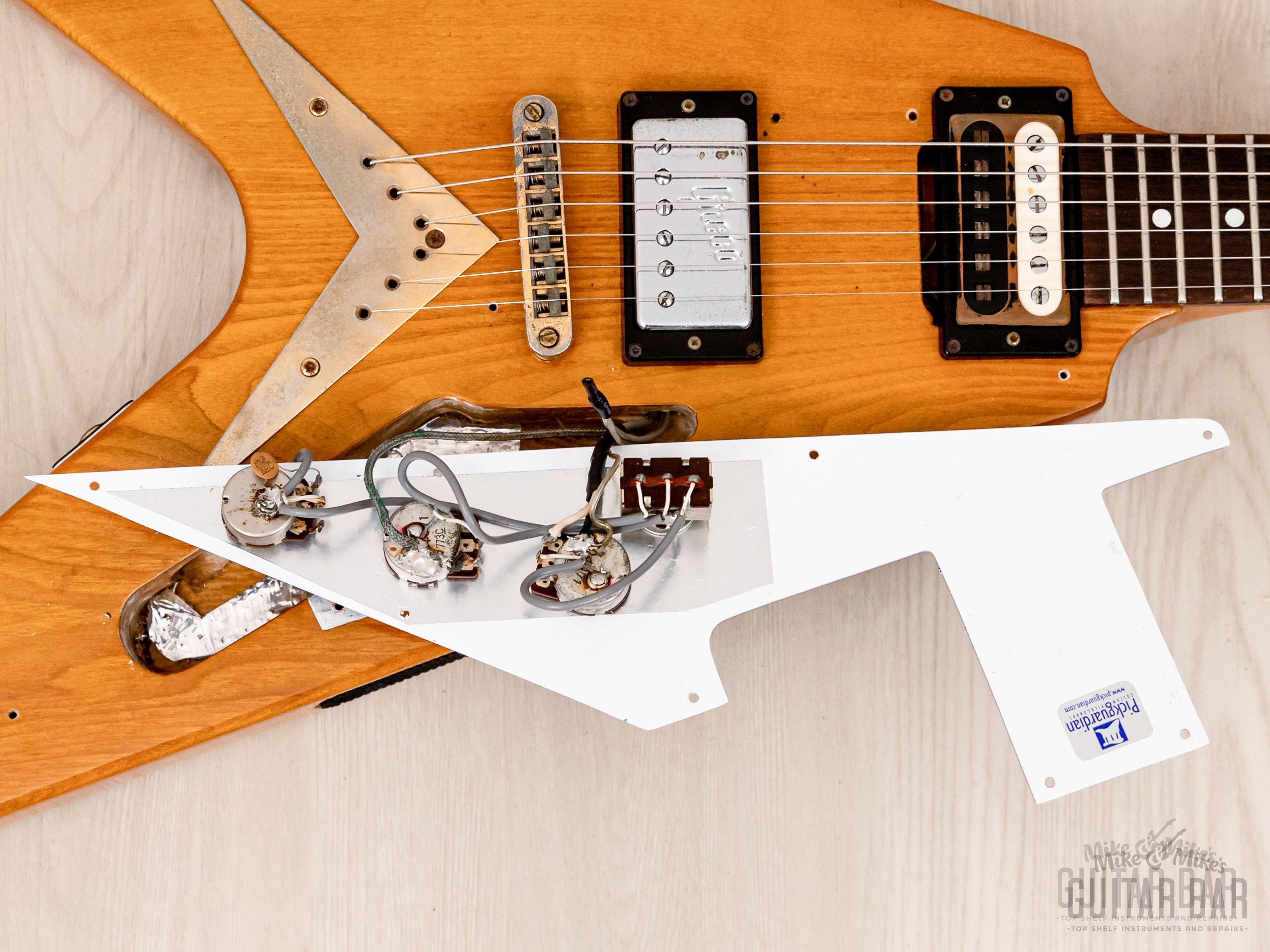 1978 Greco FV-900 Flying V Vintage Guitar Natural w/ Case, Japan Fujigen, Rocket Roll Sr