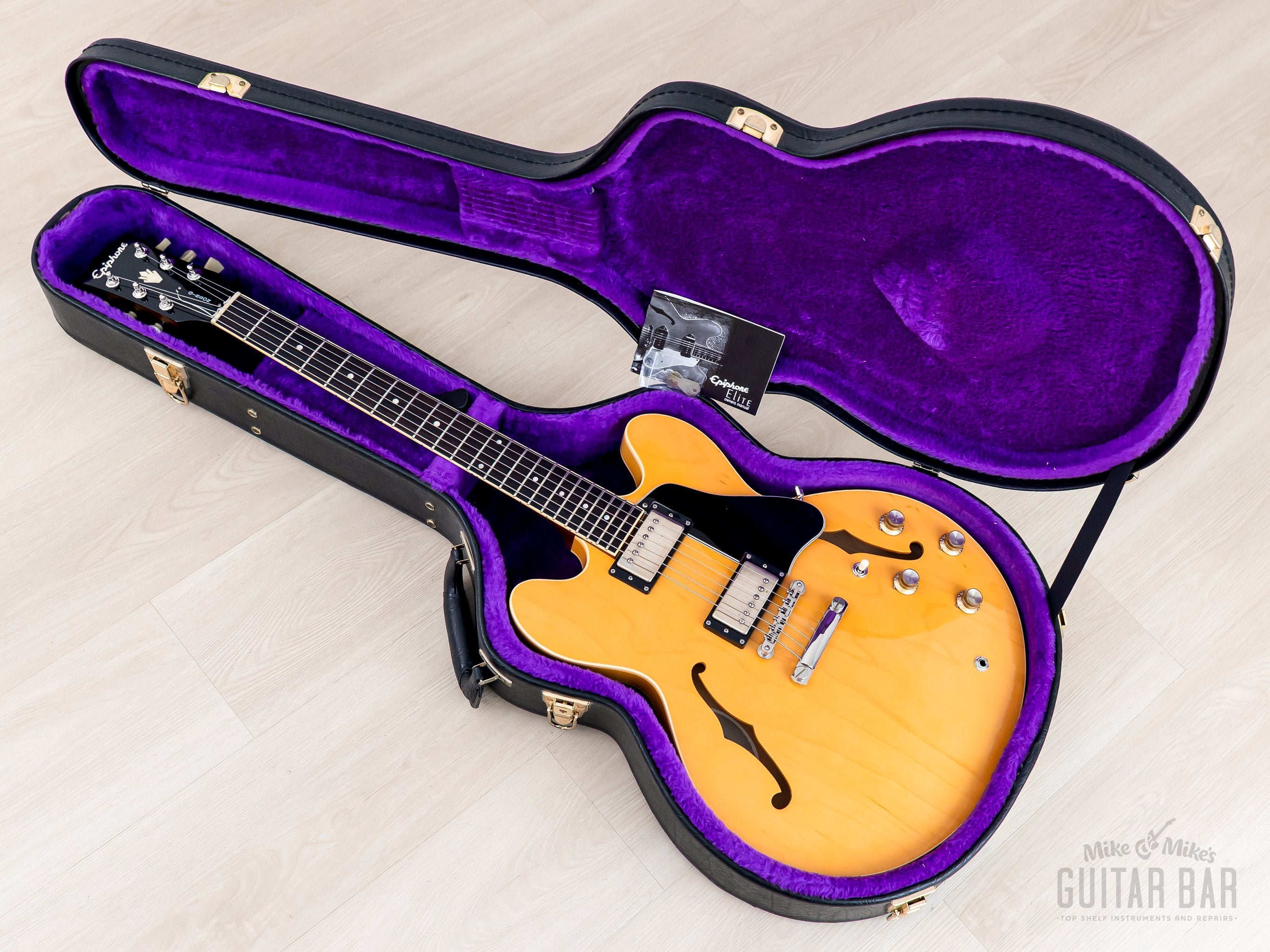 Epiphone Elite '63 ES-335 Dot 日本製 寺田楽器 2002 Epiphone Elite 1963 ES-335 Dot Natural w/ Open Book Headstock, Ca