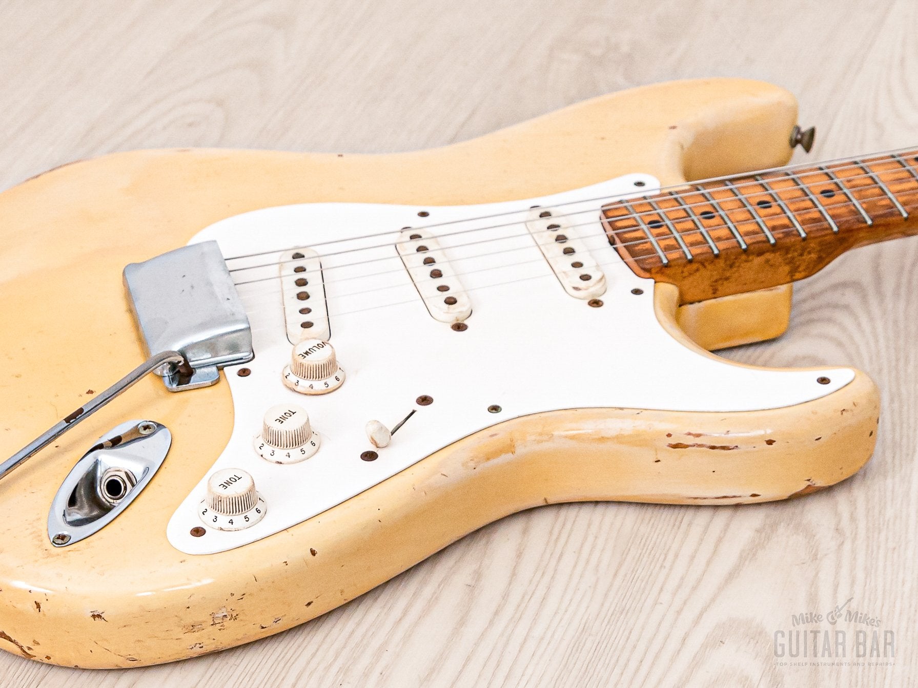 1956 Fender Stratocaster Vintage Guitar One-Piece Ash, Blonde w/ V Nec