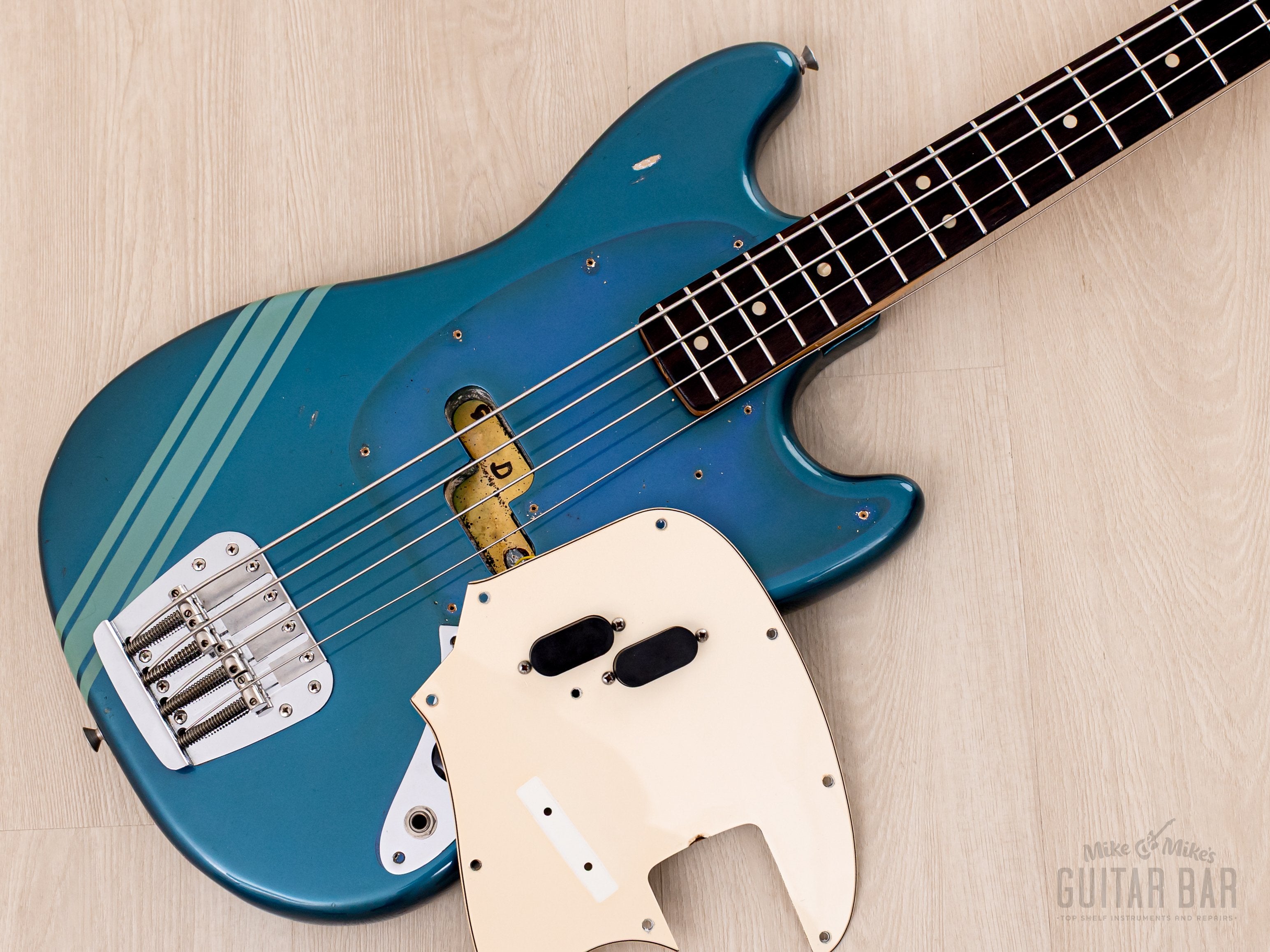 1973 Fender Mustang Bass Competition Burgundy Vintage Short Scale Bass w/ Case