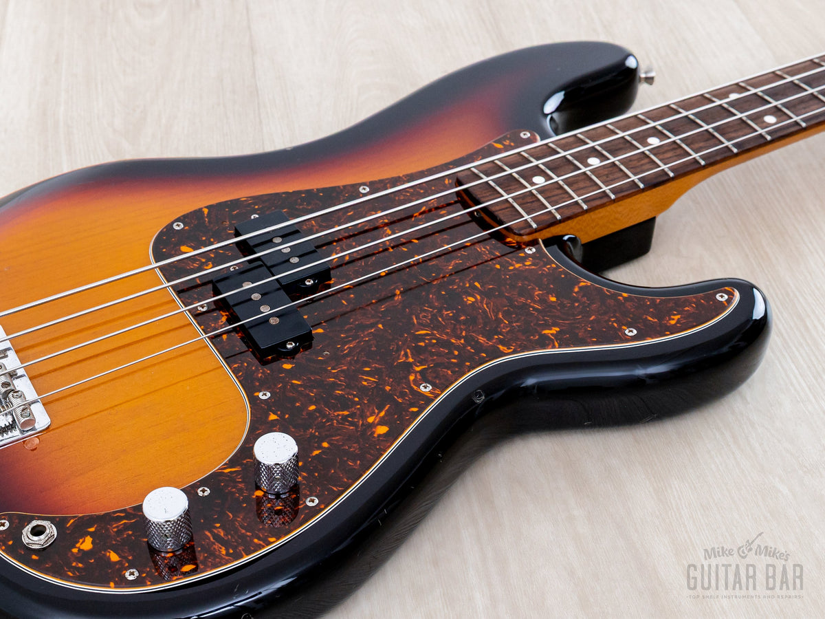 Low angle of body, split-coil pickup and tortoise pickguard