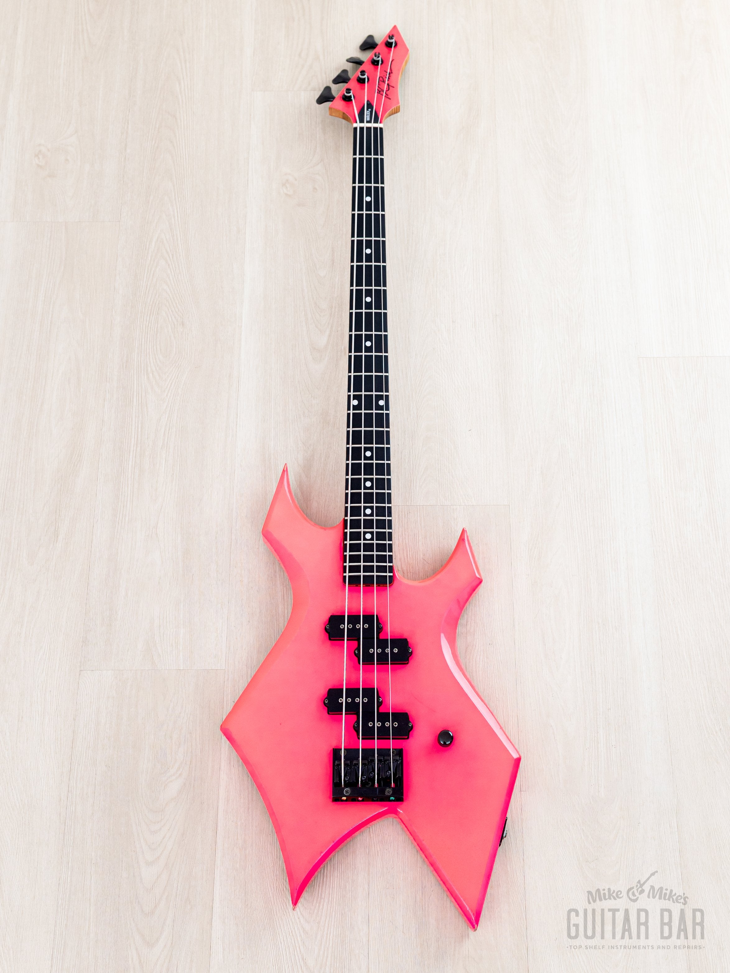 1980s BC Rich Warlock Bass NJ Series II Vintage Double P Fluorescent P