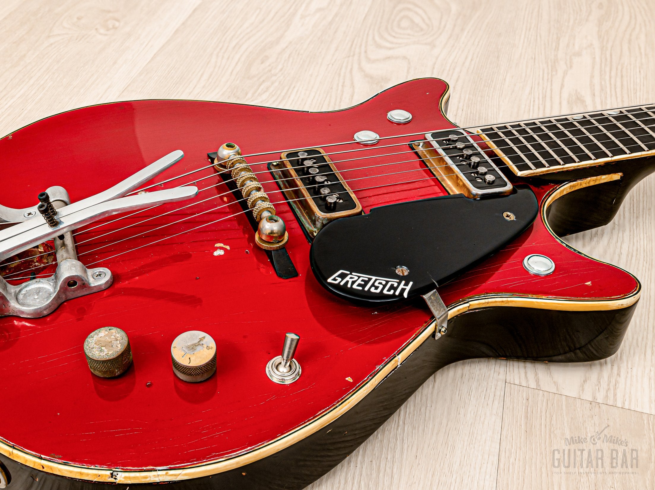 1962 Gretsch Jet Firebird 6131 Double Cut Vintage Guitar, Bigsby Palm Pedal G/B Bender, Case