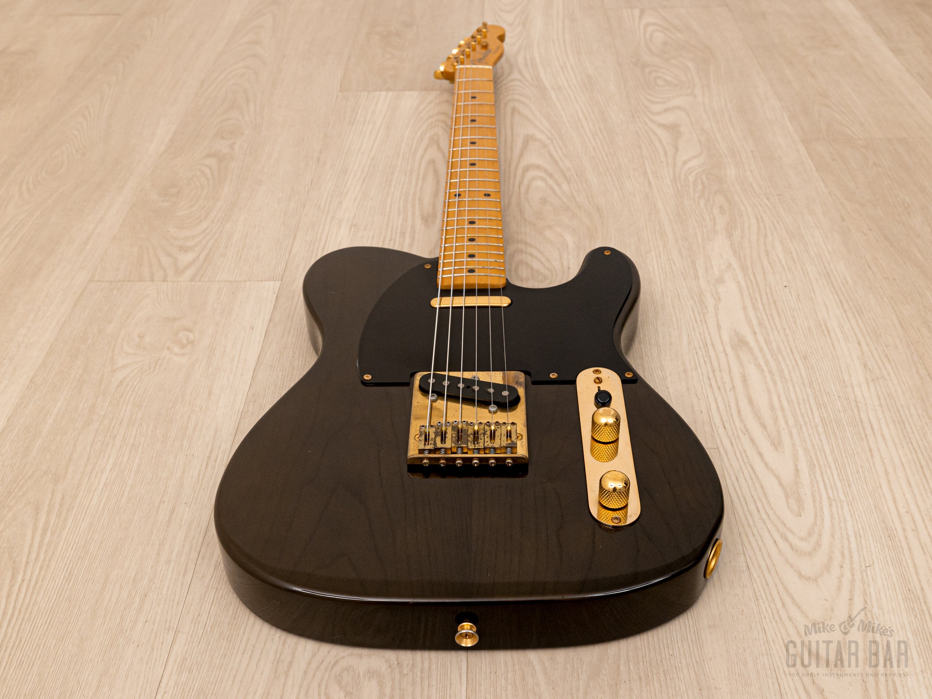 1990 Fender Order Made Telecaster Trans Black Ash w/ Gold Hardware & USA Pickups, Japan MIJ Fujigen