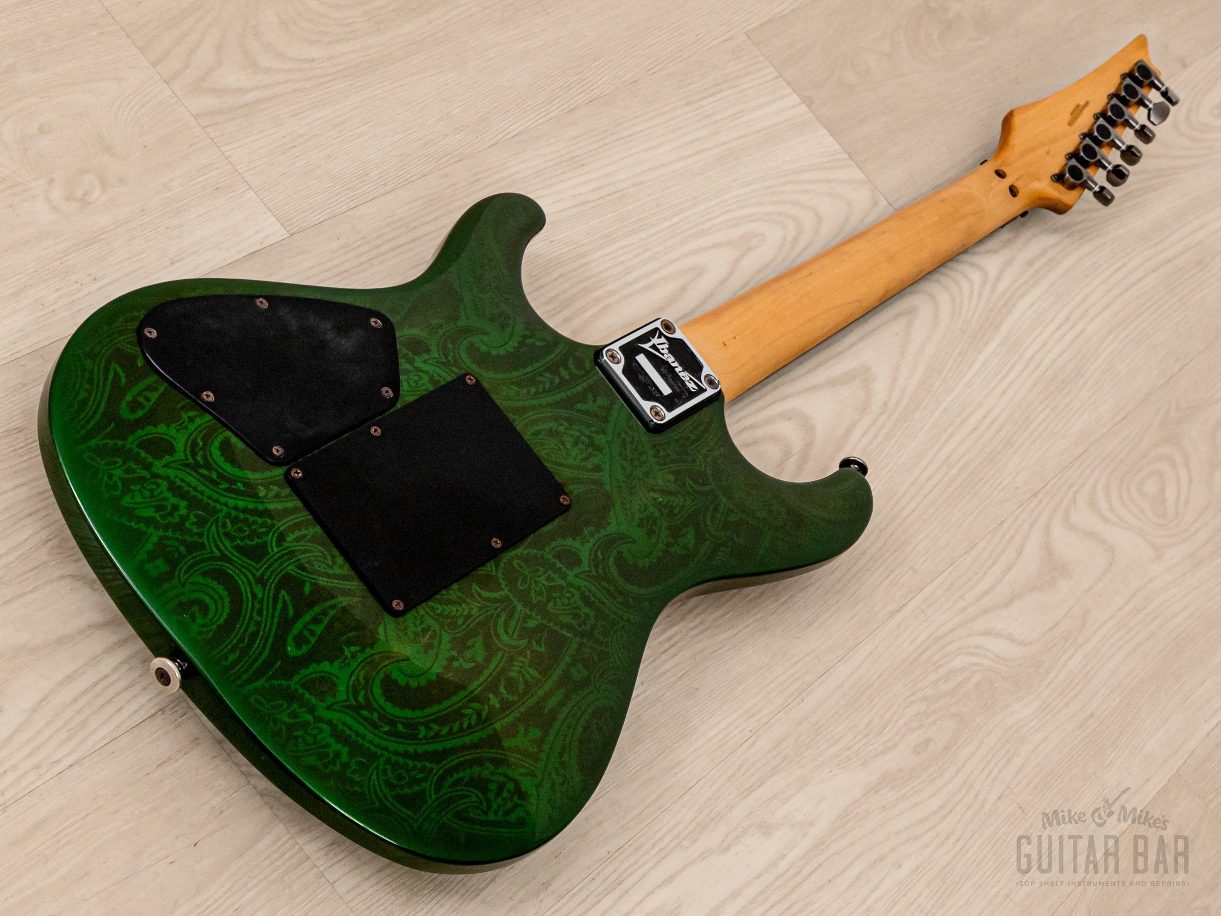 1990 Ibanez S Series S540 HSH Green Paisley Non-Catalog Finish, Japan Fujigen