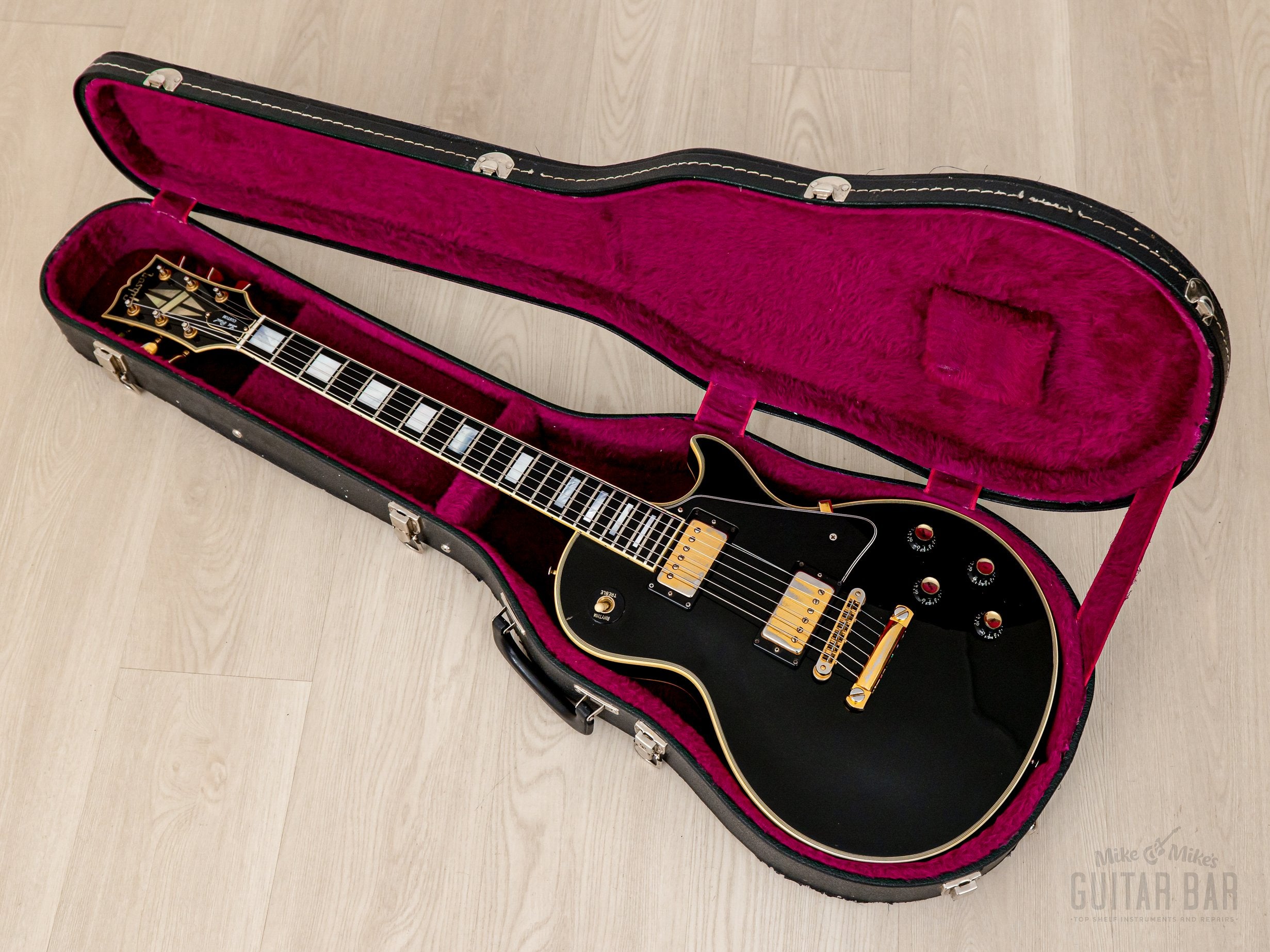 1976 Gibson Les Paul Custom Black Beauty Vintage Electric Guitar w/ T Tops, Case