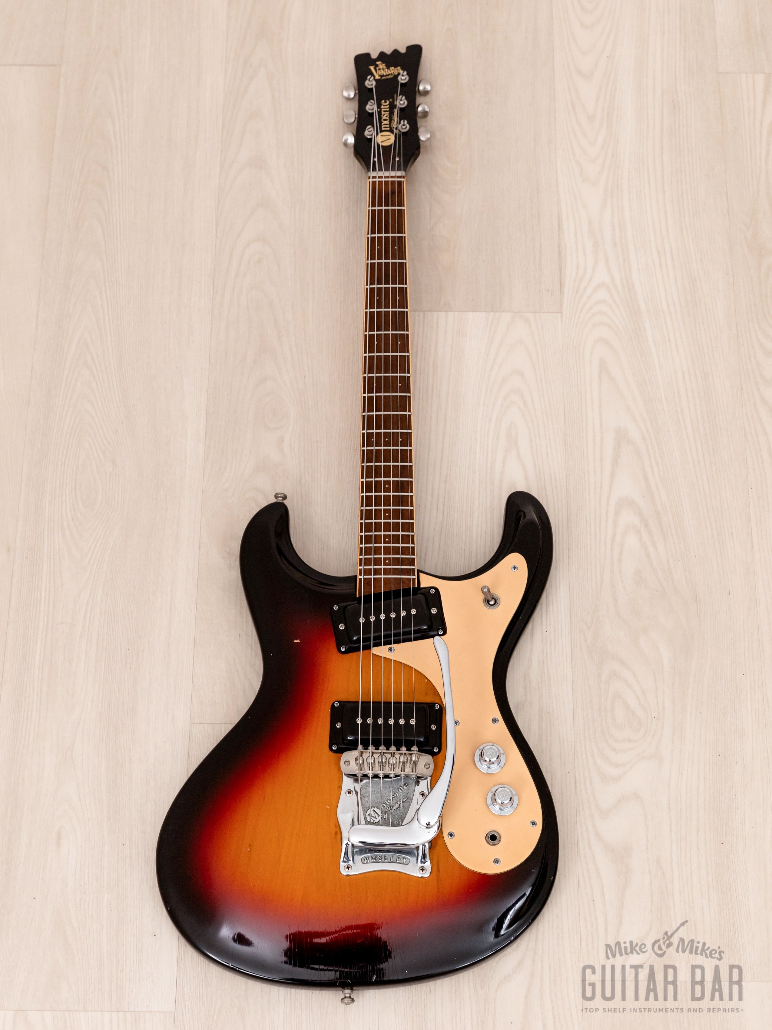 1978 Mosrite Ventures Model Vintage Guitar Sunburst w/ Moseley Vibrato, Case