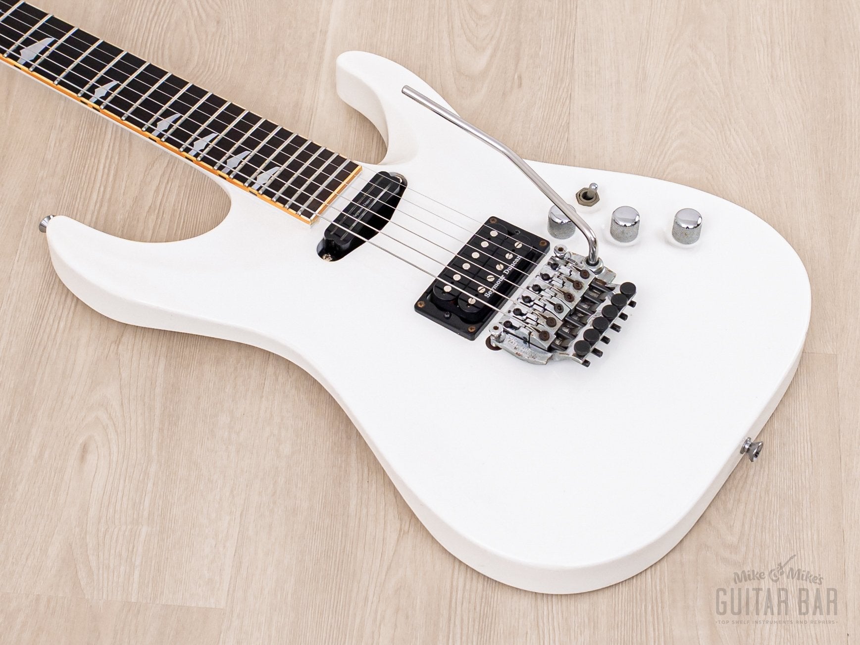 1989 ESP Custom Shop Horizon Custom Vintage Neck Through Guitar White, Near-Mint w/ Floyd Rose, Seymour Duncan