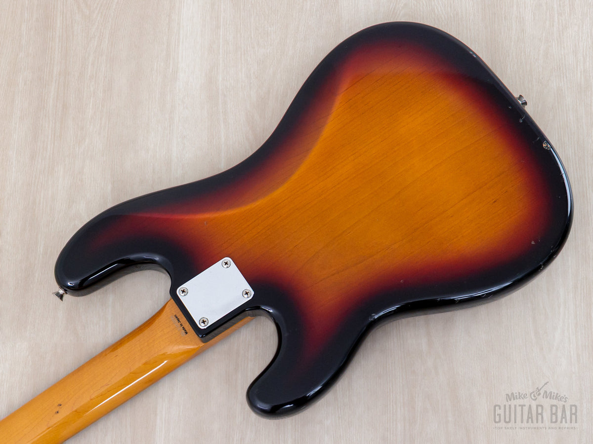 Close-up of Sunburst body back and neck plate