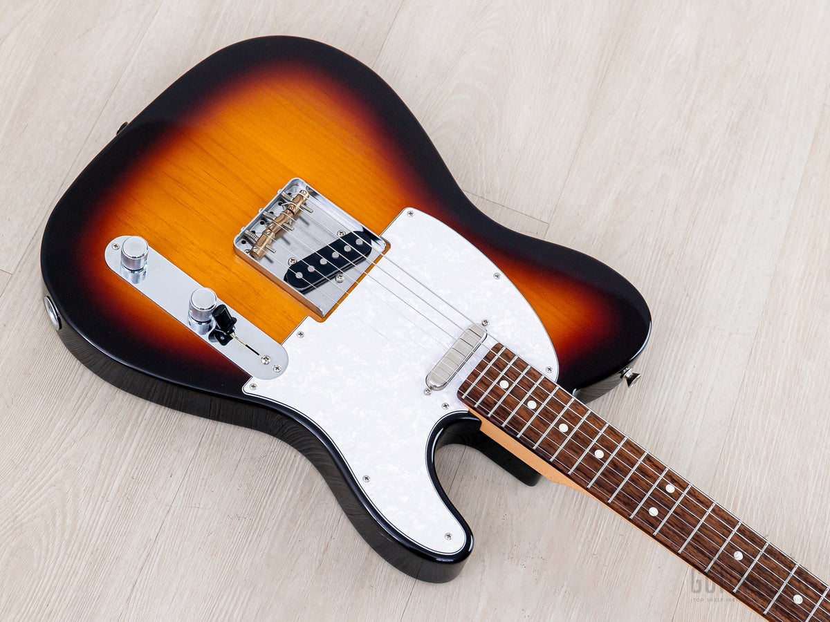 Hybrid II Telecaster Metallic Sunburst body, angled view