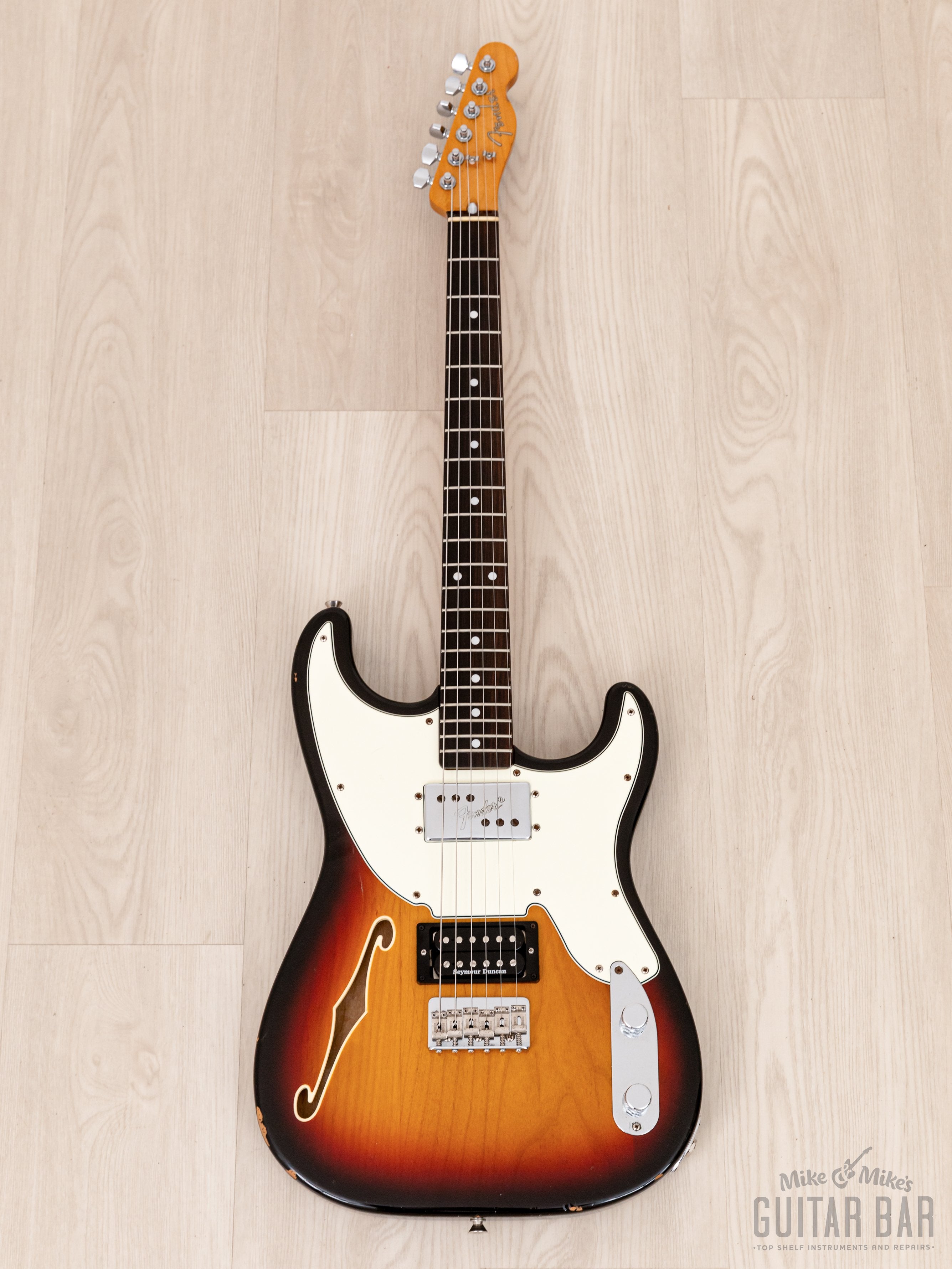 2011 Fender Pawn Shop '72 Semi-Hollow Strat-Style Guitar Sunburst w/ Wide Range & Duncan SH-4 JB, Japan MIJ