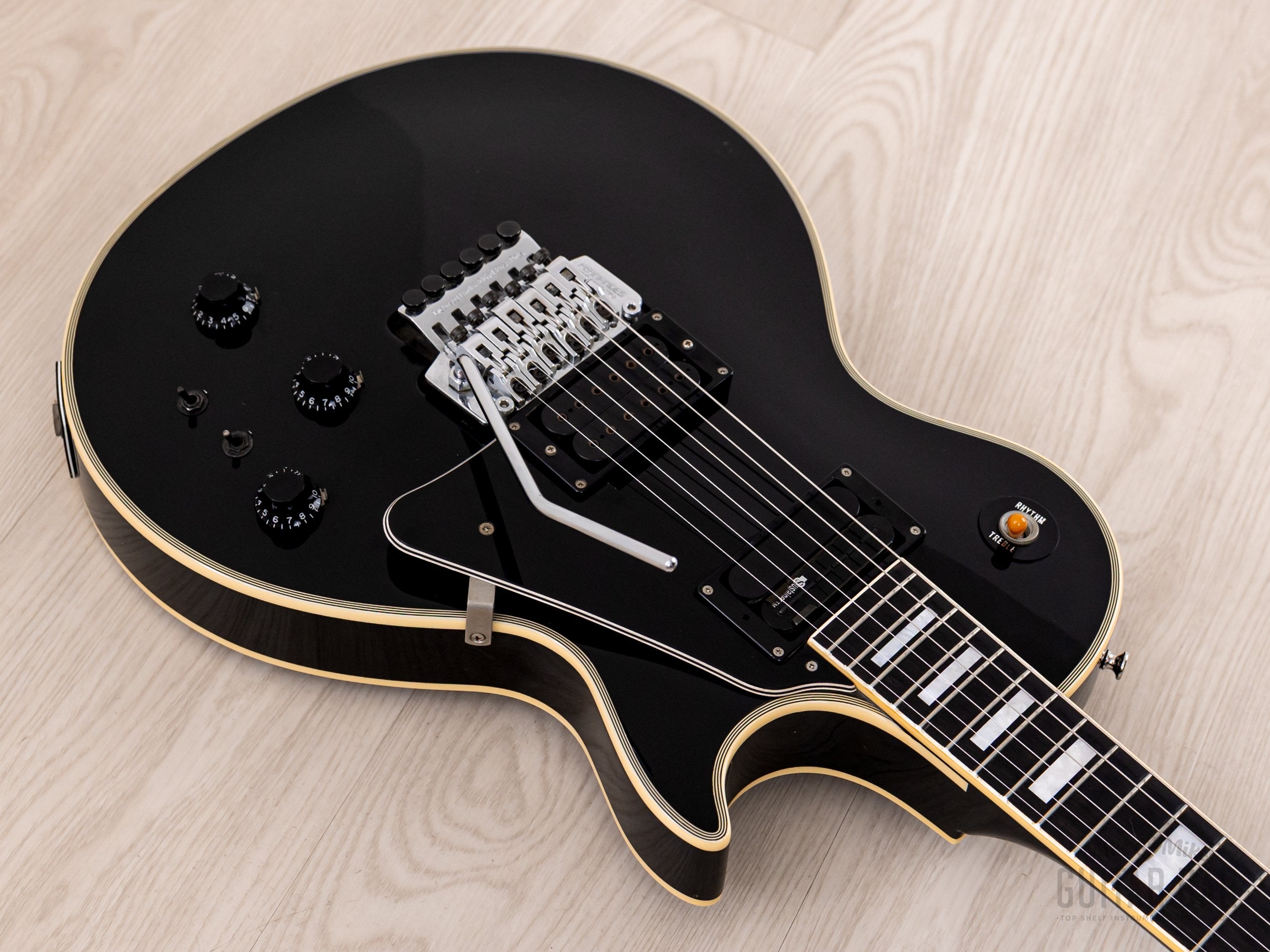 1990s Burny RLC-105X Black Beauty, Fernandes Sustainer & Floyd Rose, Japan