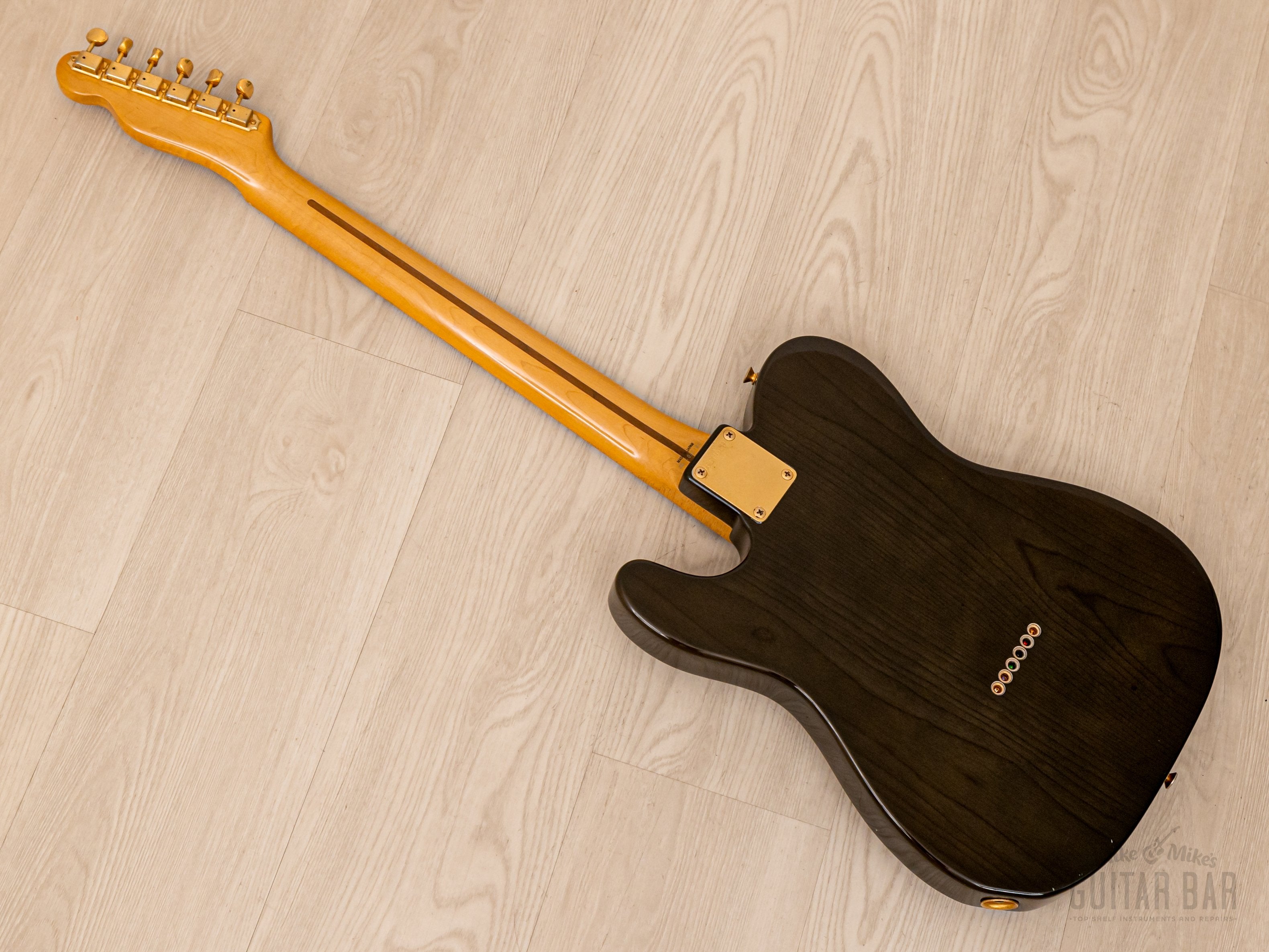 1990 Fender Order Made Telecaster Trans Black Ash w/ Gold Hardware & USA Pickups, Japan MIJ Fujigen