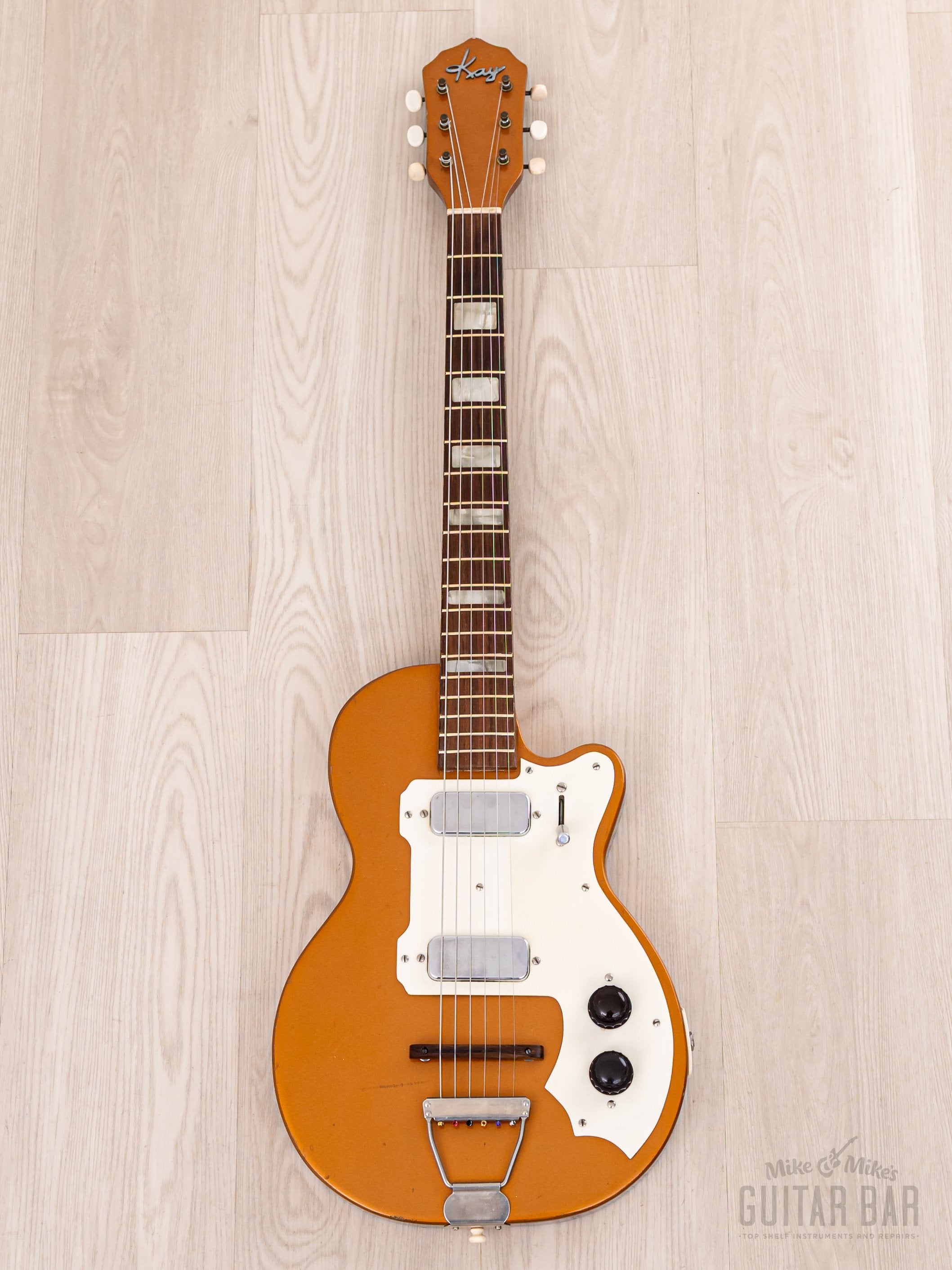 1957 Kay K142 Vintage Neck Through Electric Guitar Copper, 100% Origin