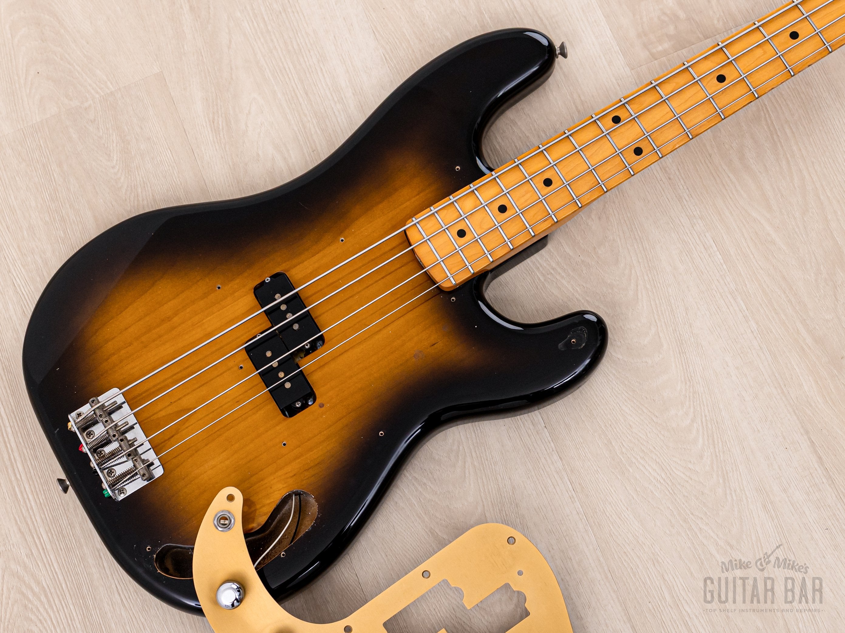 1982 Fender JV Precision Bass '57 Vintage Reissue PB57-95 Sunburst Lacquer w/ Fullerton USA Pickup, Japan MIJ Fujigen