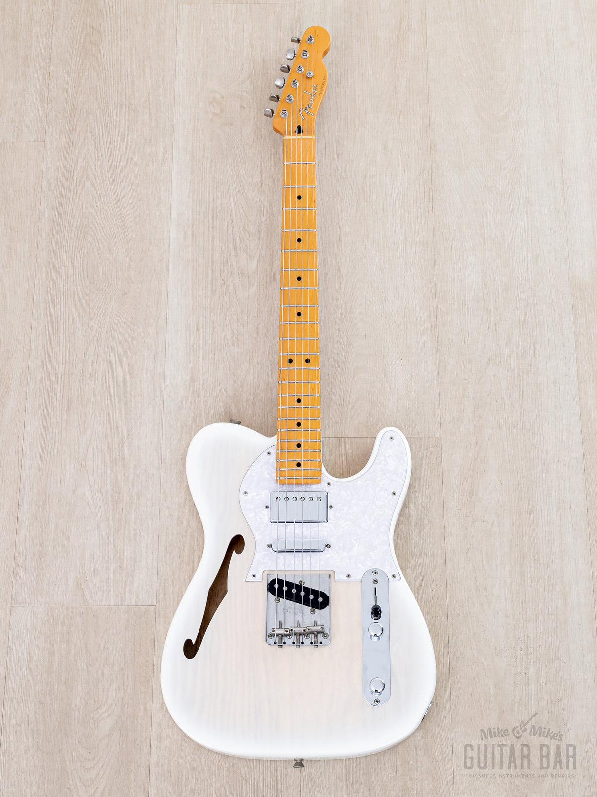 TN90-SPL Thinline Telecaster White Solid Gold full front view