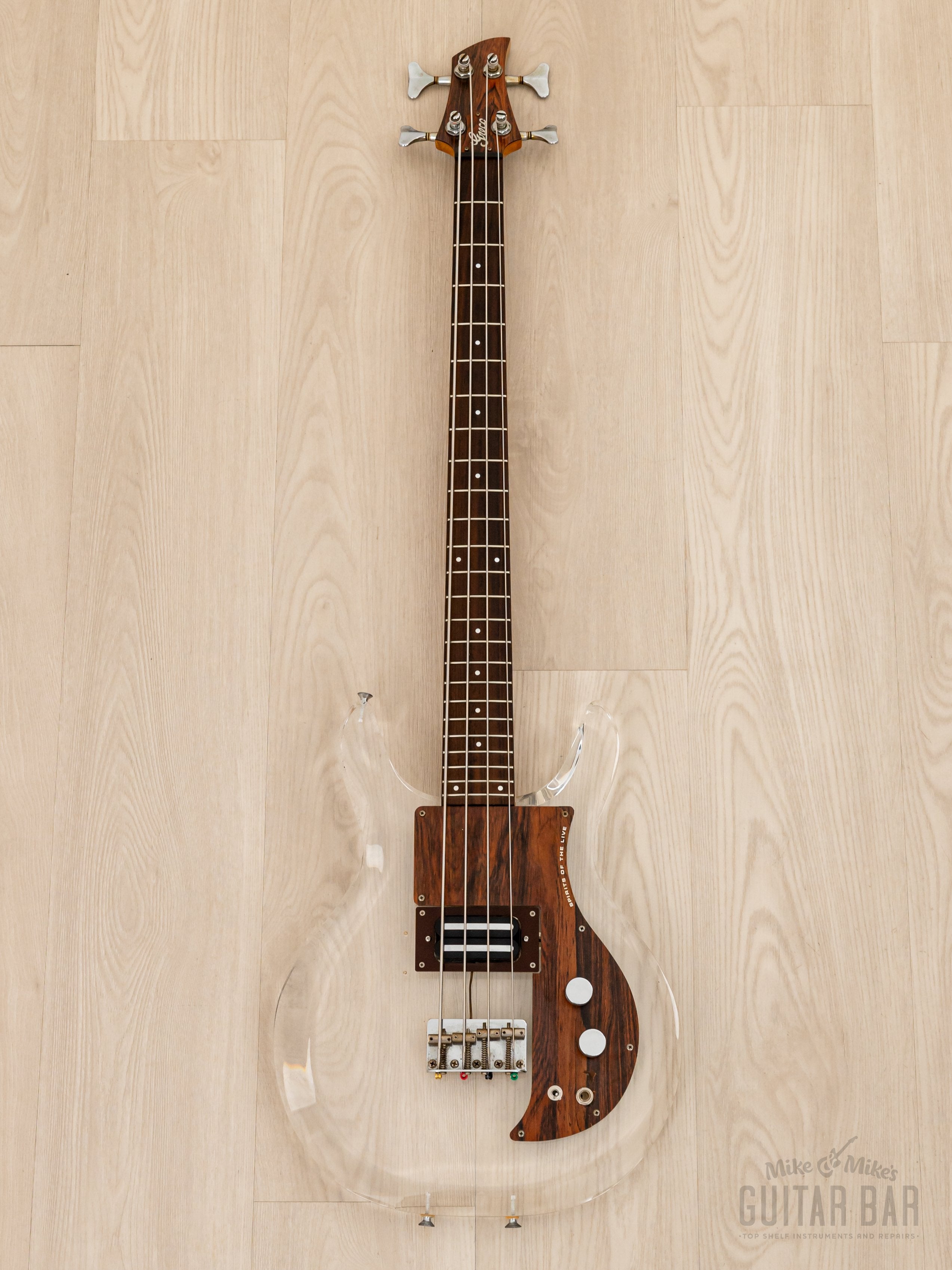 1990 Greco APB-1000 Dan Armstrong-Style Vintage Lucite Short Scale Bass Guitar, Japan Fujigen