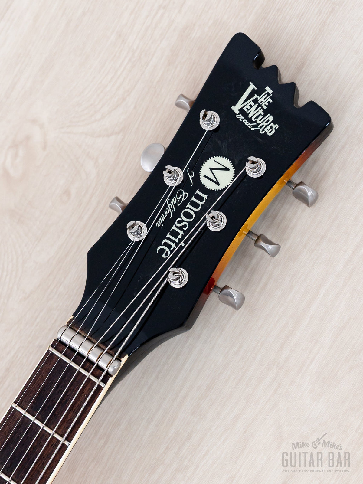 Mosrite Super Custom '65 headstock front with logo