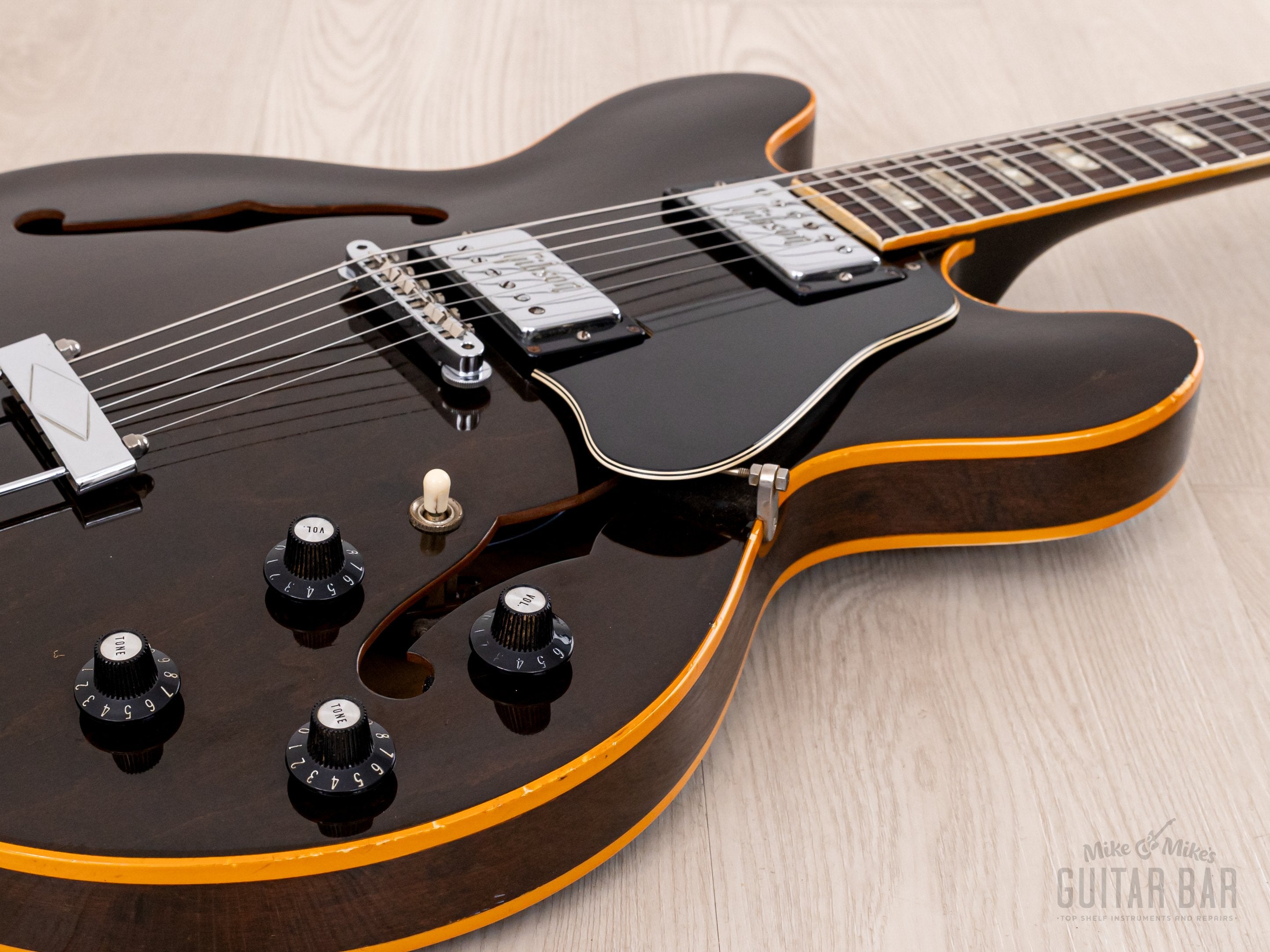 1971 Gibson ES-335 TDW Vintage Semi-Hollow Guitar Walnut w/ T Tops, Embossed Covers, Case