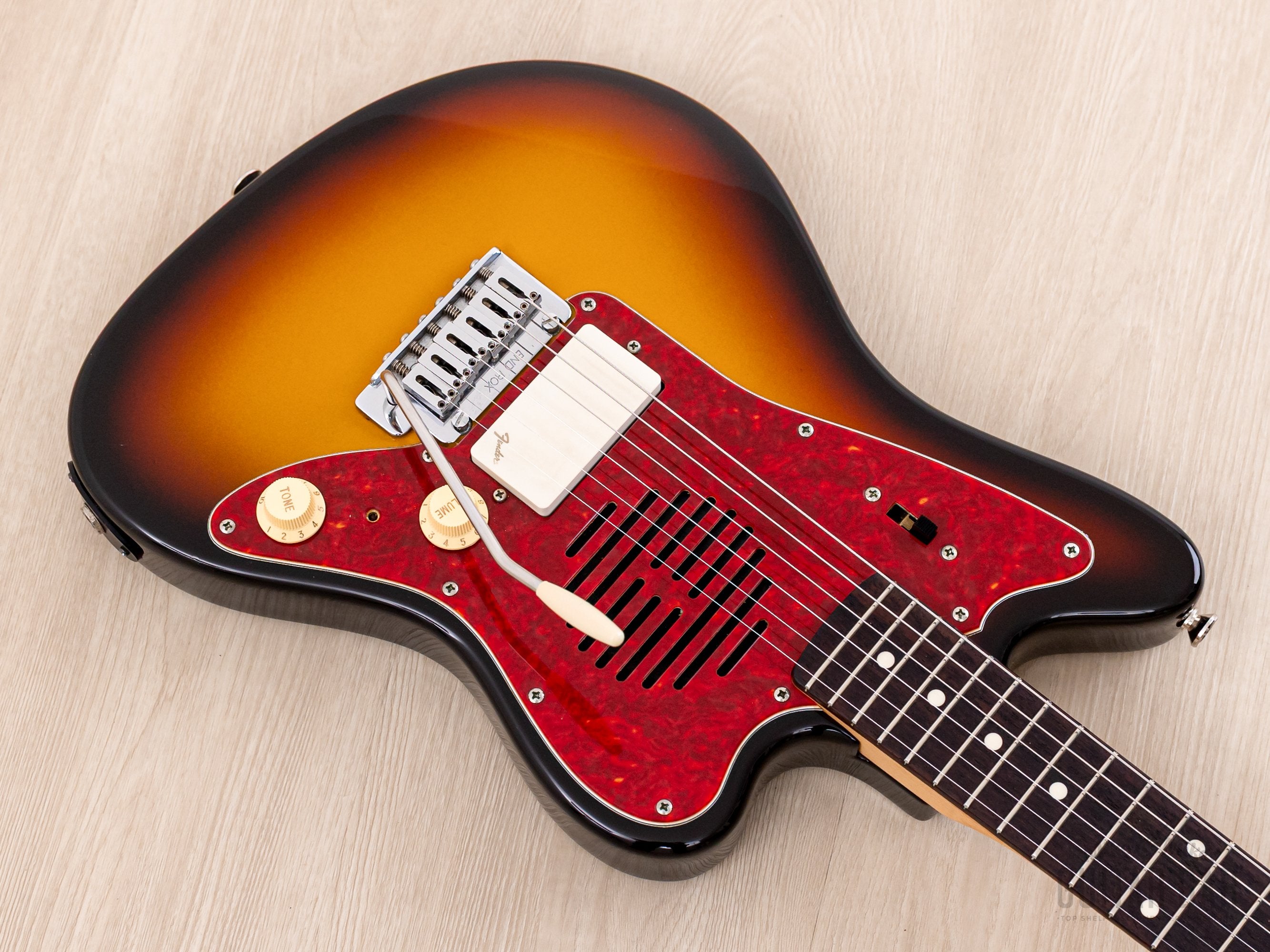 1996 Fender JM-Champ Jazzmaster Mini Guitar Sunburst w/ Built-In Speaker, Japan MIJ
