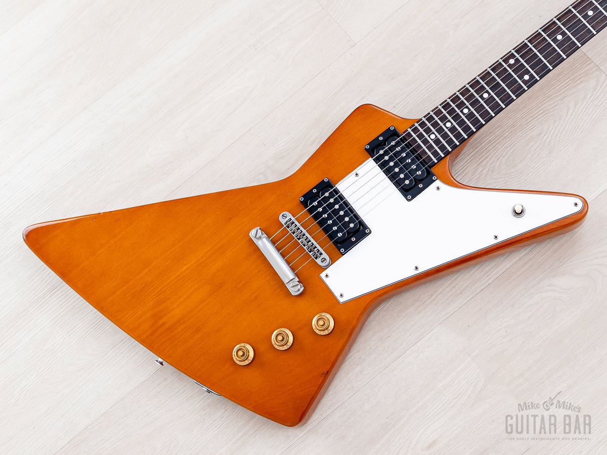 1979 Greco EX800 Explorer Korina finish, front body and white pickguard