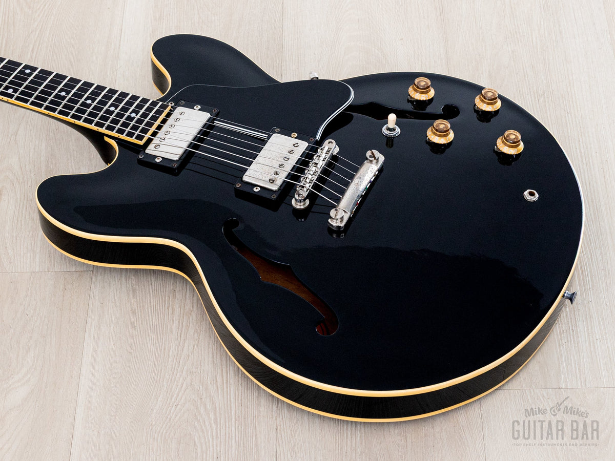 1989 Orville ES-335 Ebony body front angle