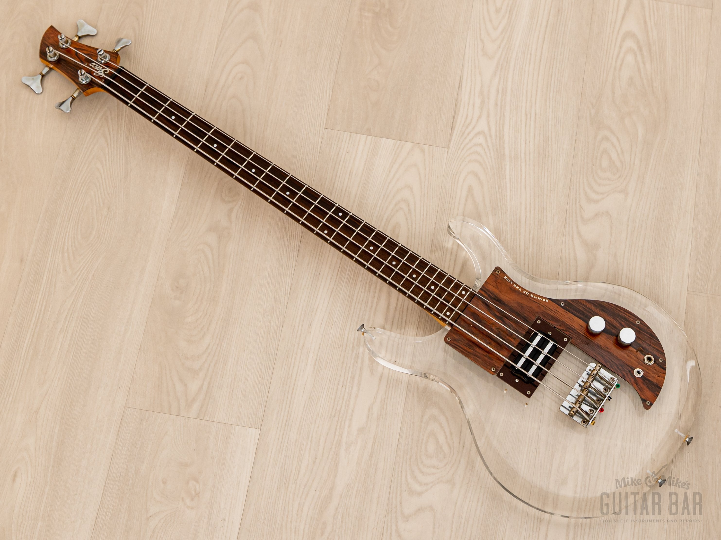 1990 Greco APB-1000 Dan Armstrong-Style Vintage Lucite Short Scale Bass Guitar, Japan Fujigen