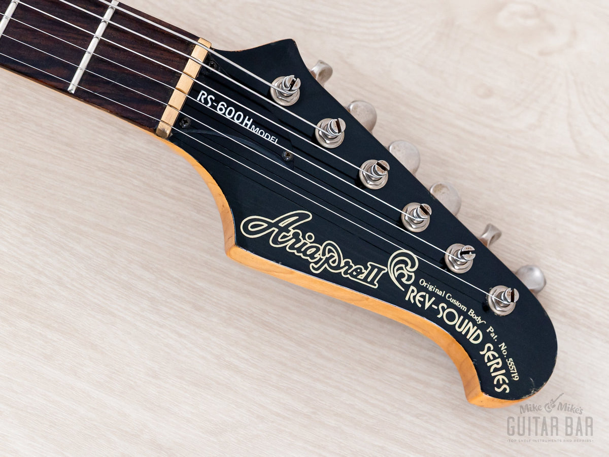 1980 Aria Pro II RS-600H headstock front with Aria Pro II logo